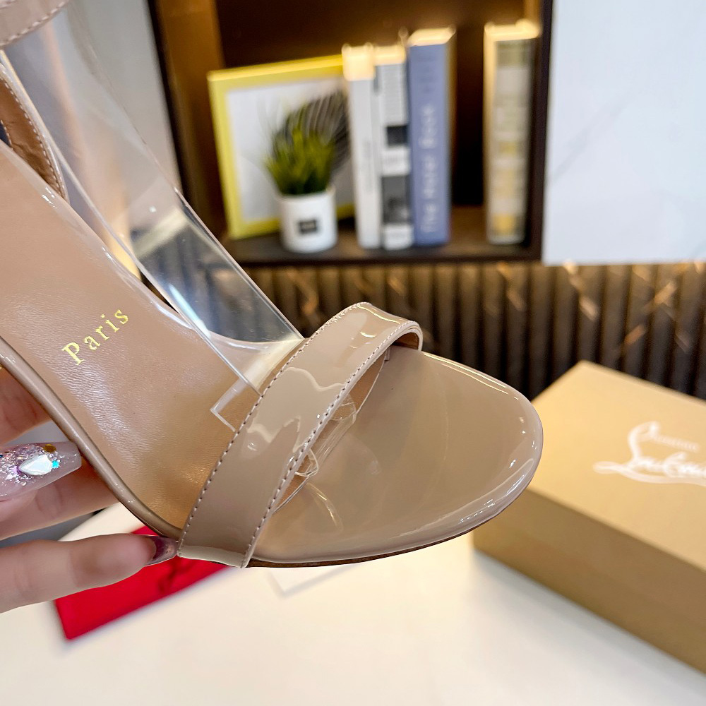 Christian Louboutin Lipqueen 105 Patent Leather Sandals - FashionPlug