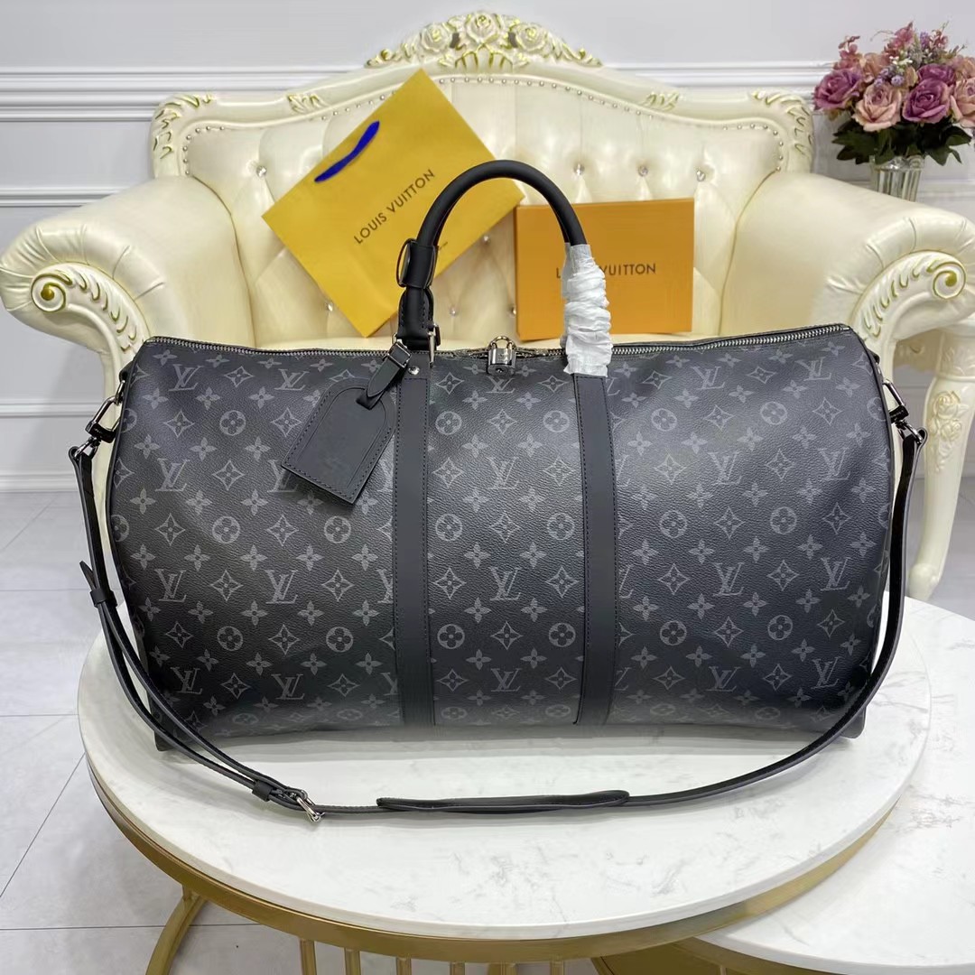 Louis Vuitton keepall 55 Monogram Eclipse(55-24-30CM) - FashionPlug
