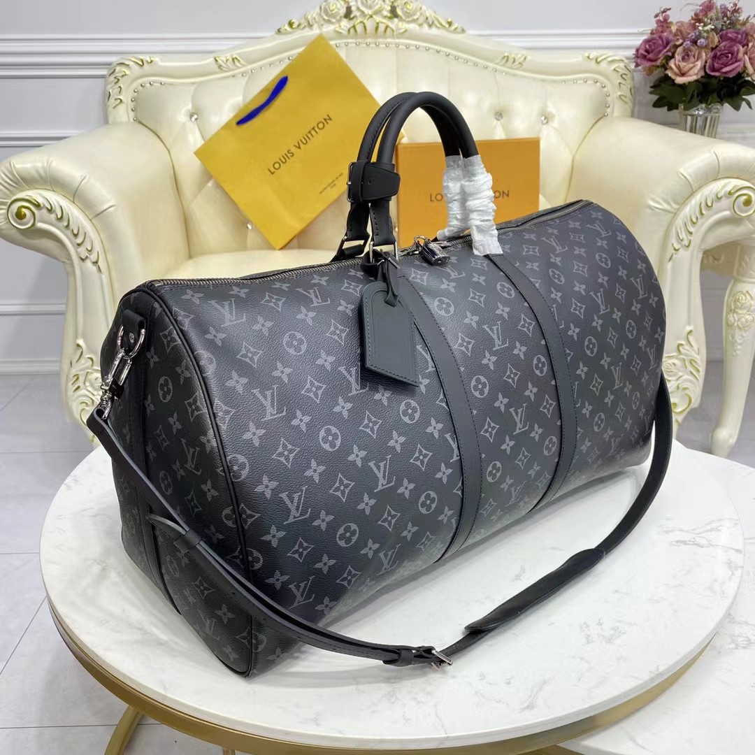 Louis Vuitton keepall 55 Monogram Eclipse(55-24-30CM) - FashionPlug