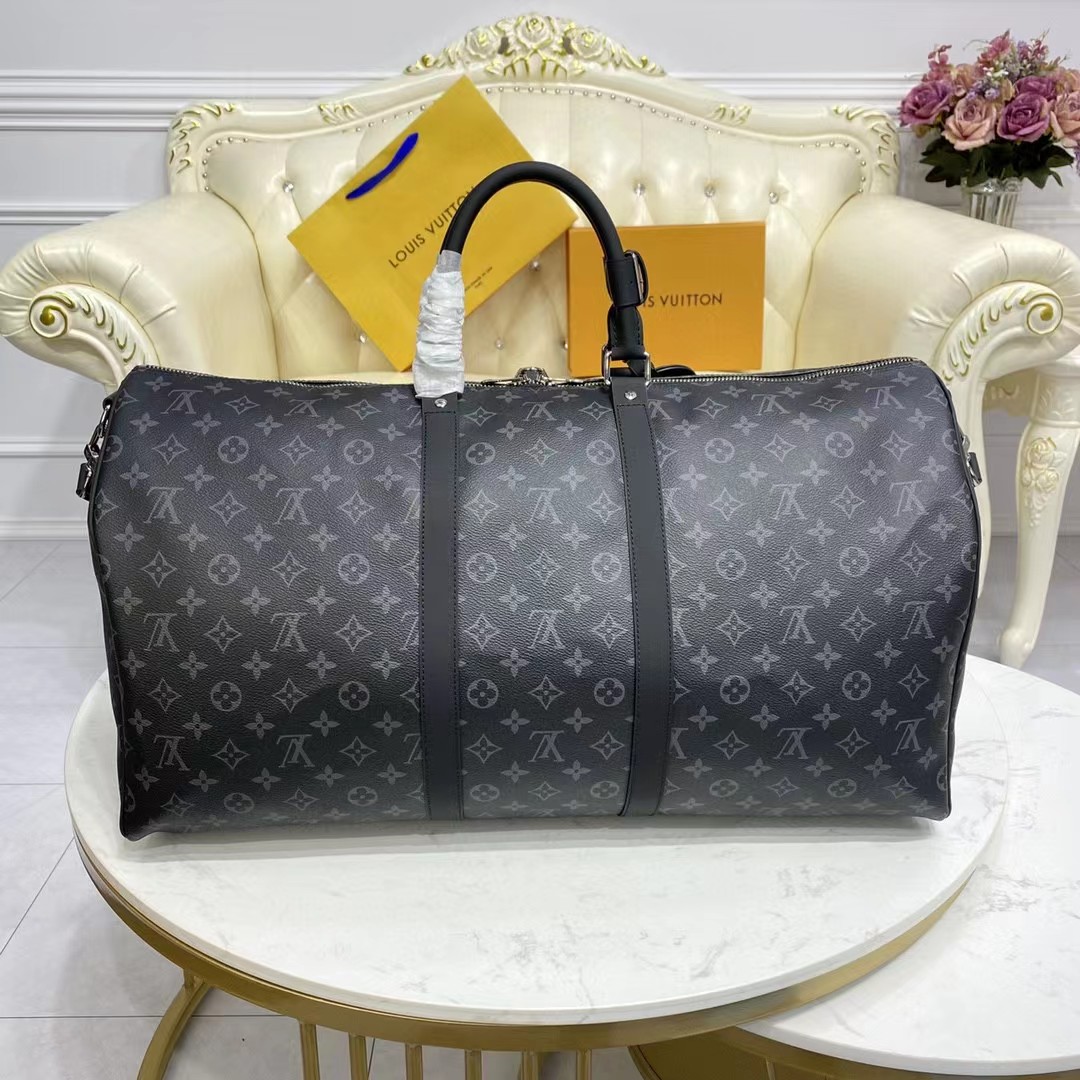 Louis Vuitton keepall 55 Monogram Eclipse(55-24-30CM) - FashionPlug