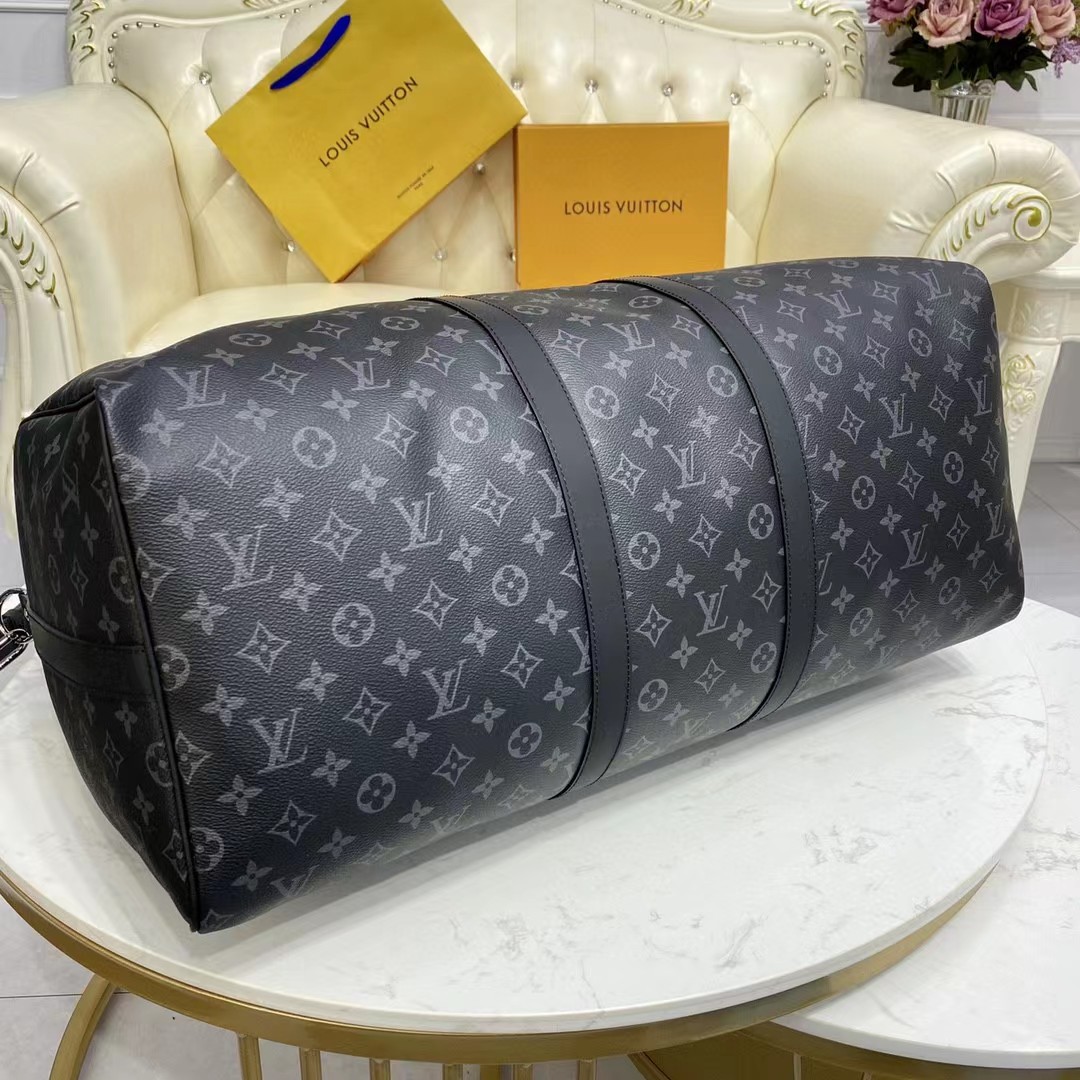 Louis Vuitton keepall 55 Monogram Eclipse(55-24-30CM) - FashionPlug