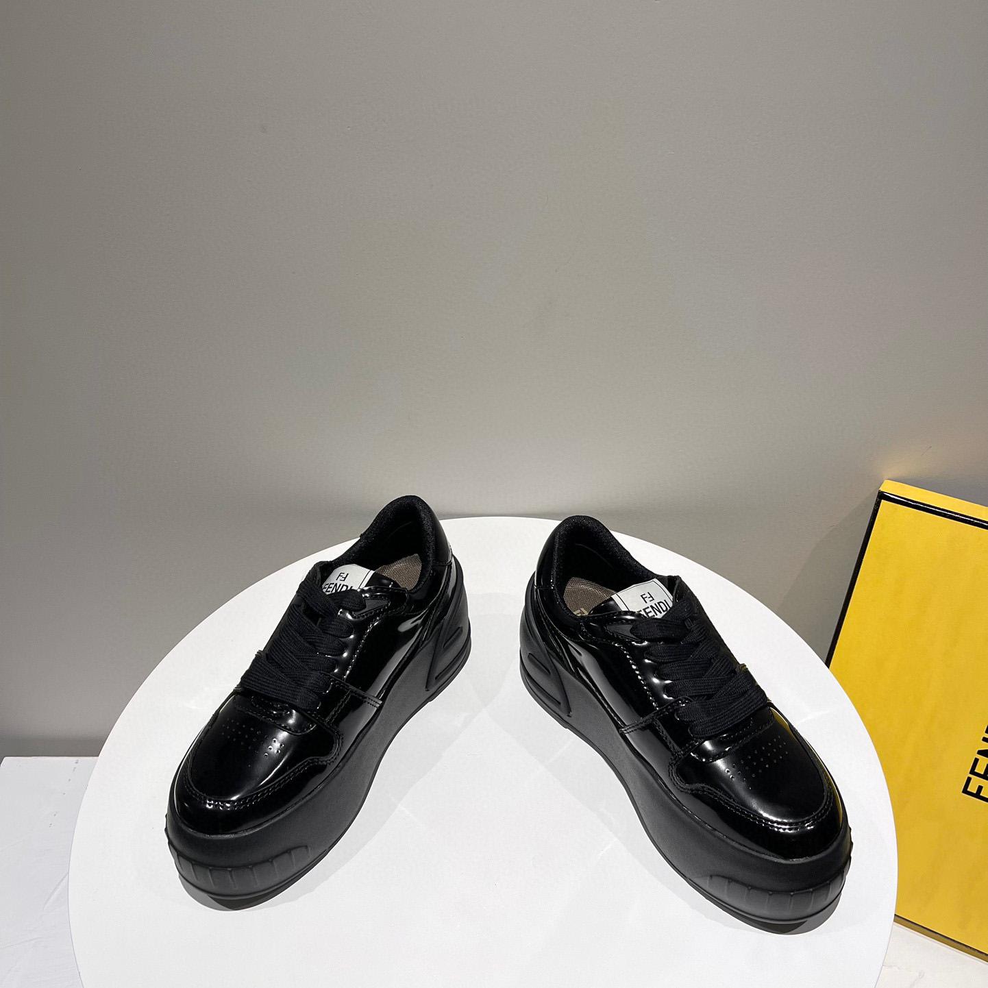 Fendi Fashion Show Black Leather Low-Tops Sneaker  - FashionPlug