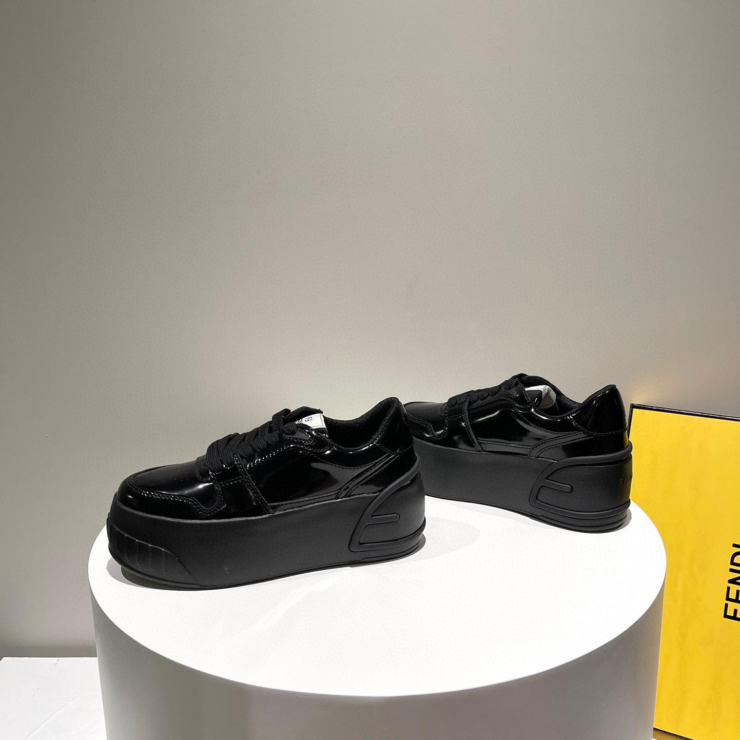 Fendi Fashion Show Black Leather Low-Tops Sneaker  - FashionPlug