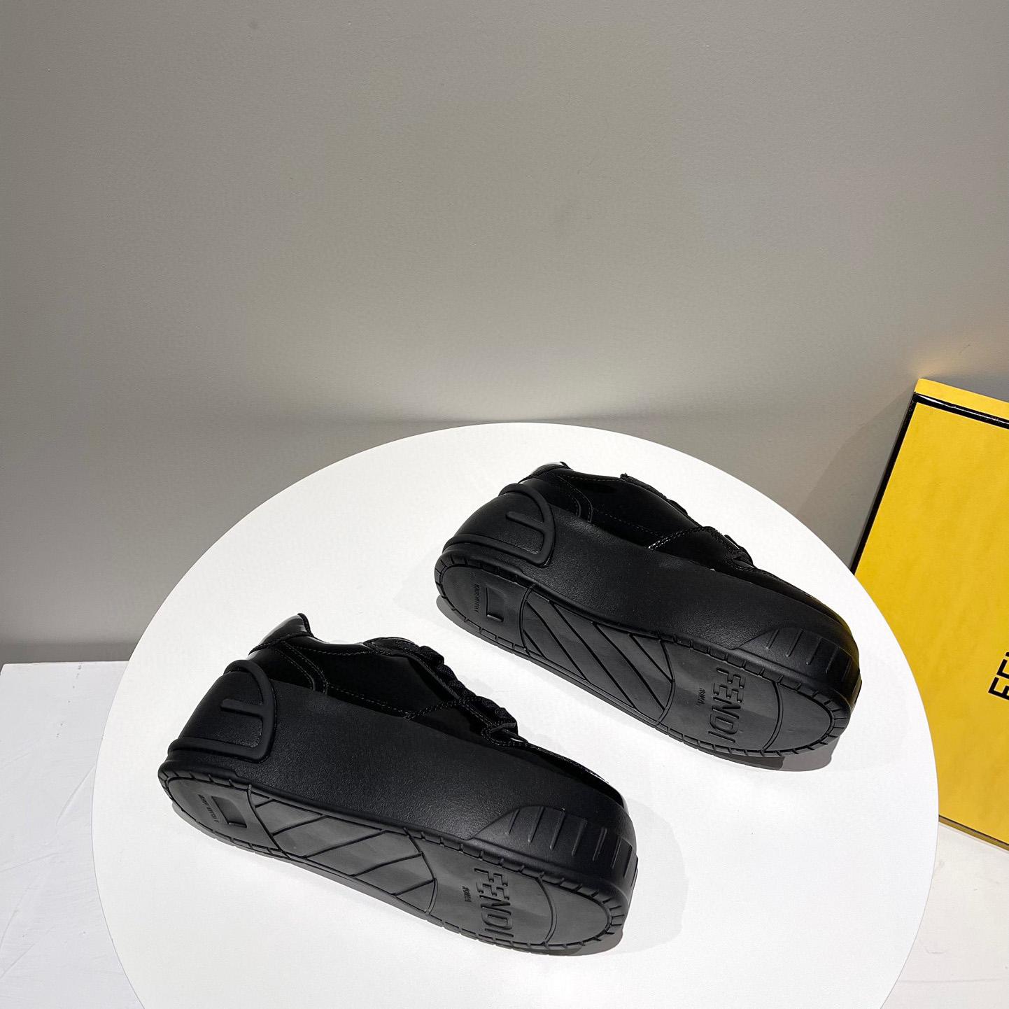 Fendi Fashion Show Black Leather Low-Tops Sneaker  - FashionPlug