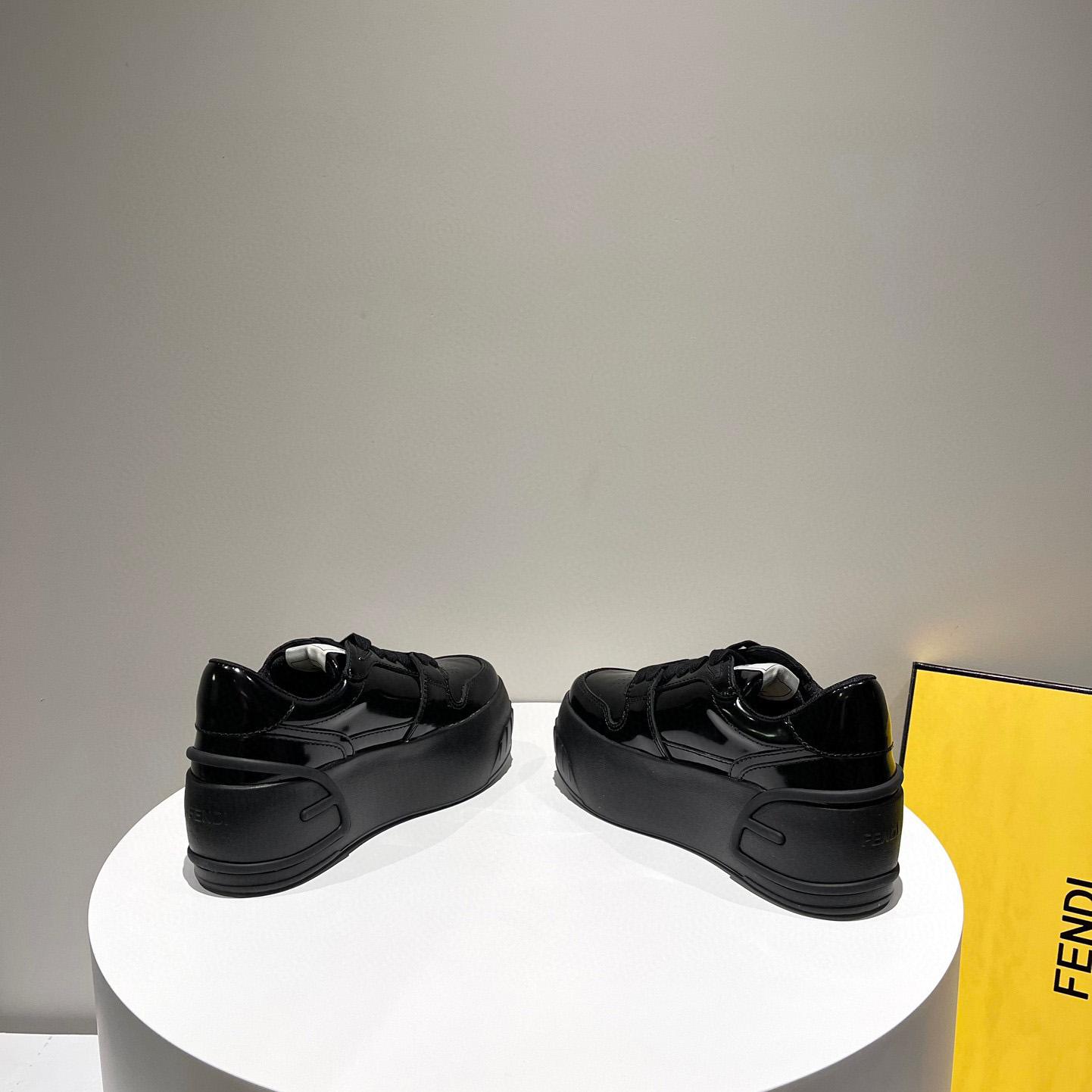 Fendi Fashion Show Black Leather Low-Tops Sneaker  - FashionPlug