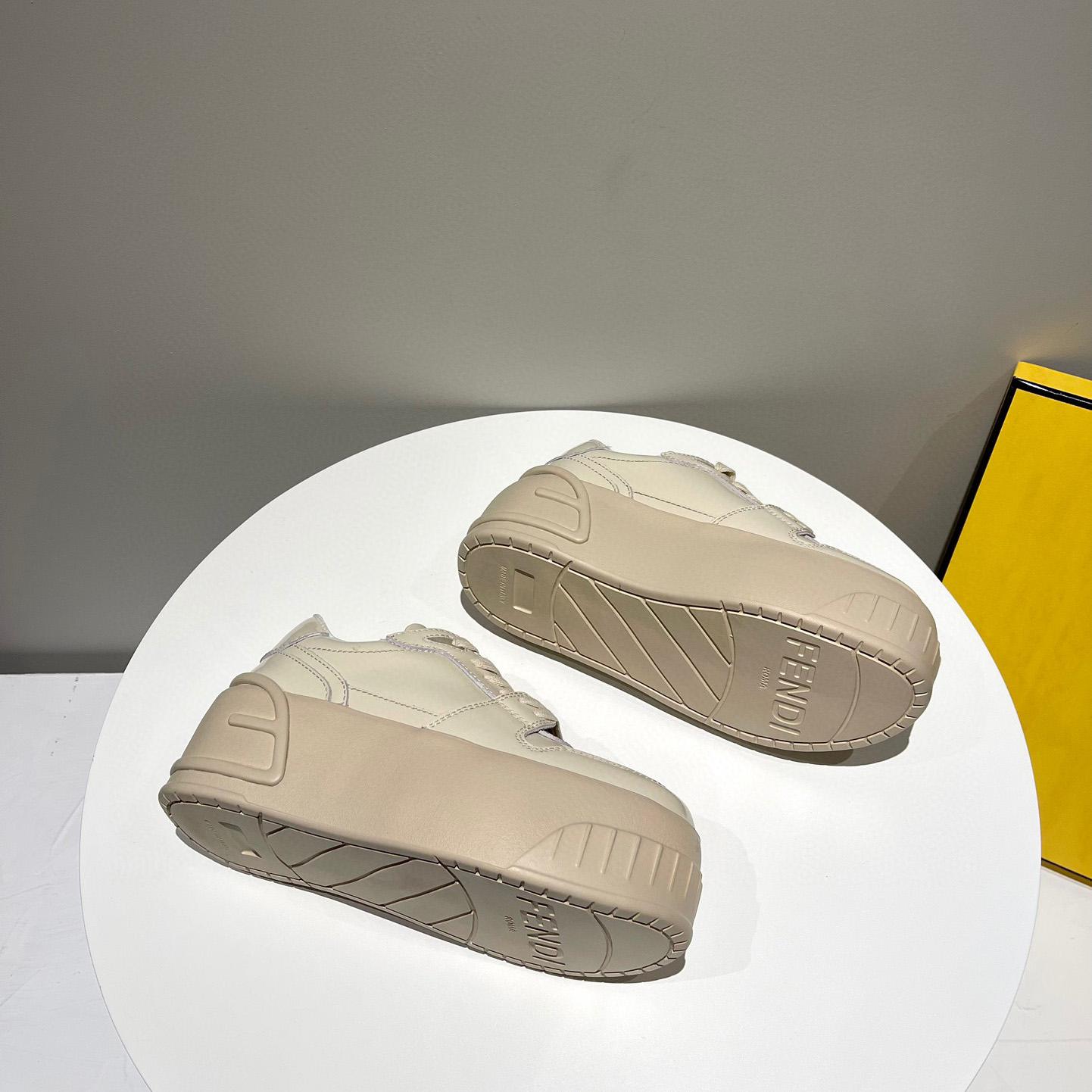Fendi Fashion Show Beige Leather Low-Tops Sneaker  - FashionPlug