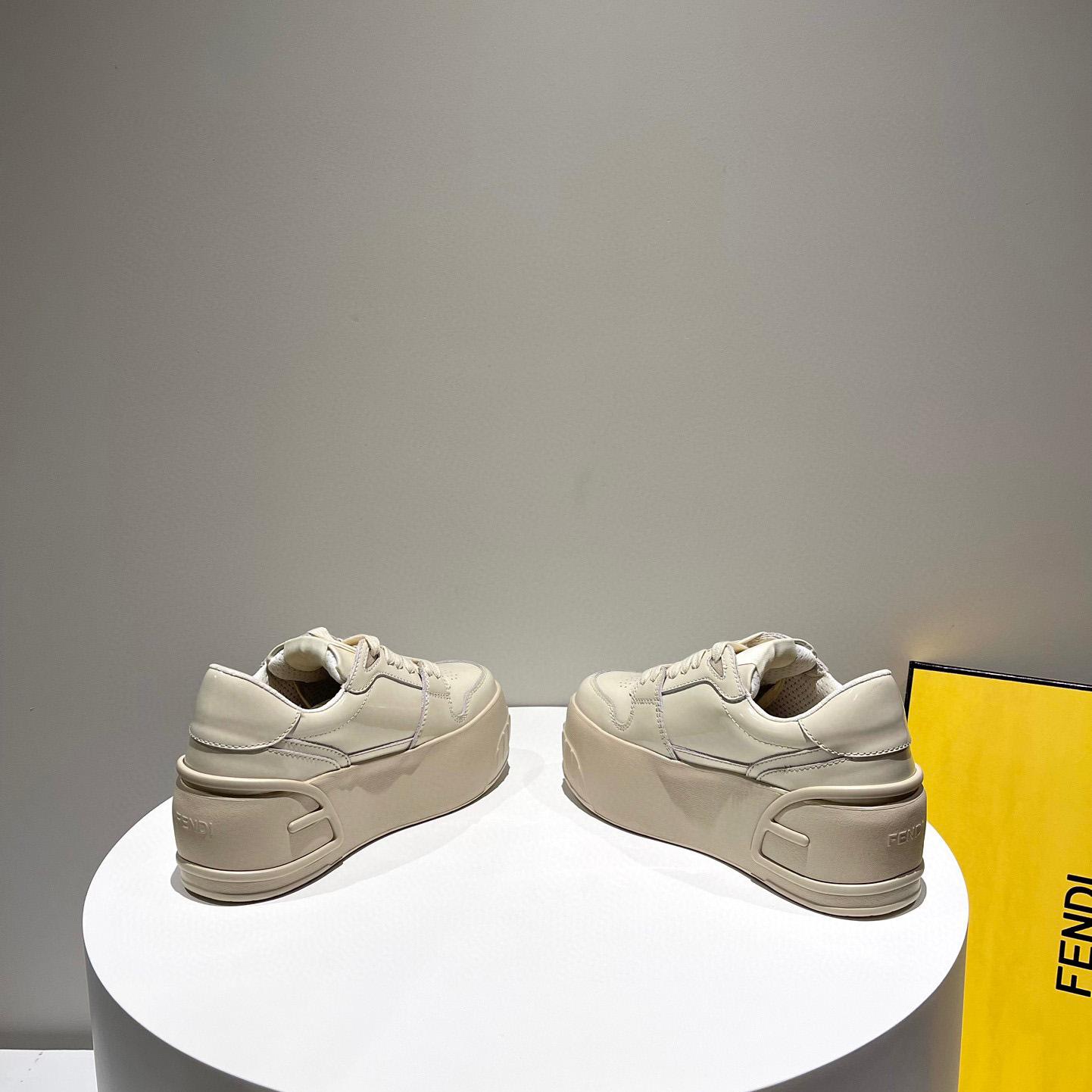 Fendi Fashion Show Beige Leather Low-Tops Sneaker  - FashionPlug
