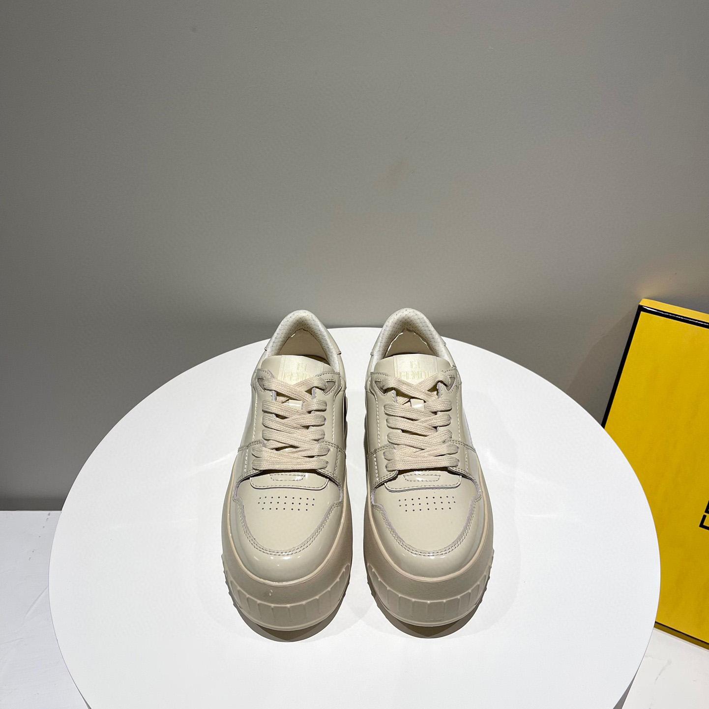 Fendi Fashion Show Beige Leather Low-Tops Sneaker  - FashionPlug
