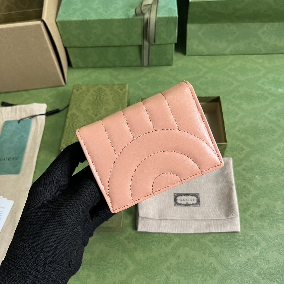 Gucci GG Marmont Matelassé Card Case Wallet - FashionPlug
