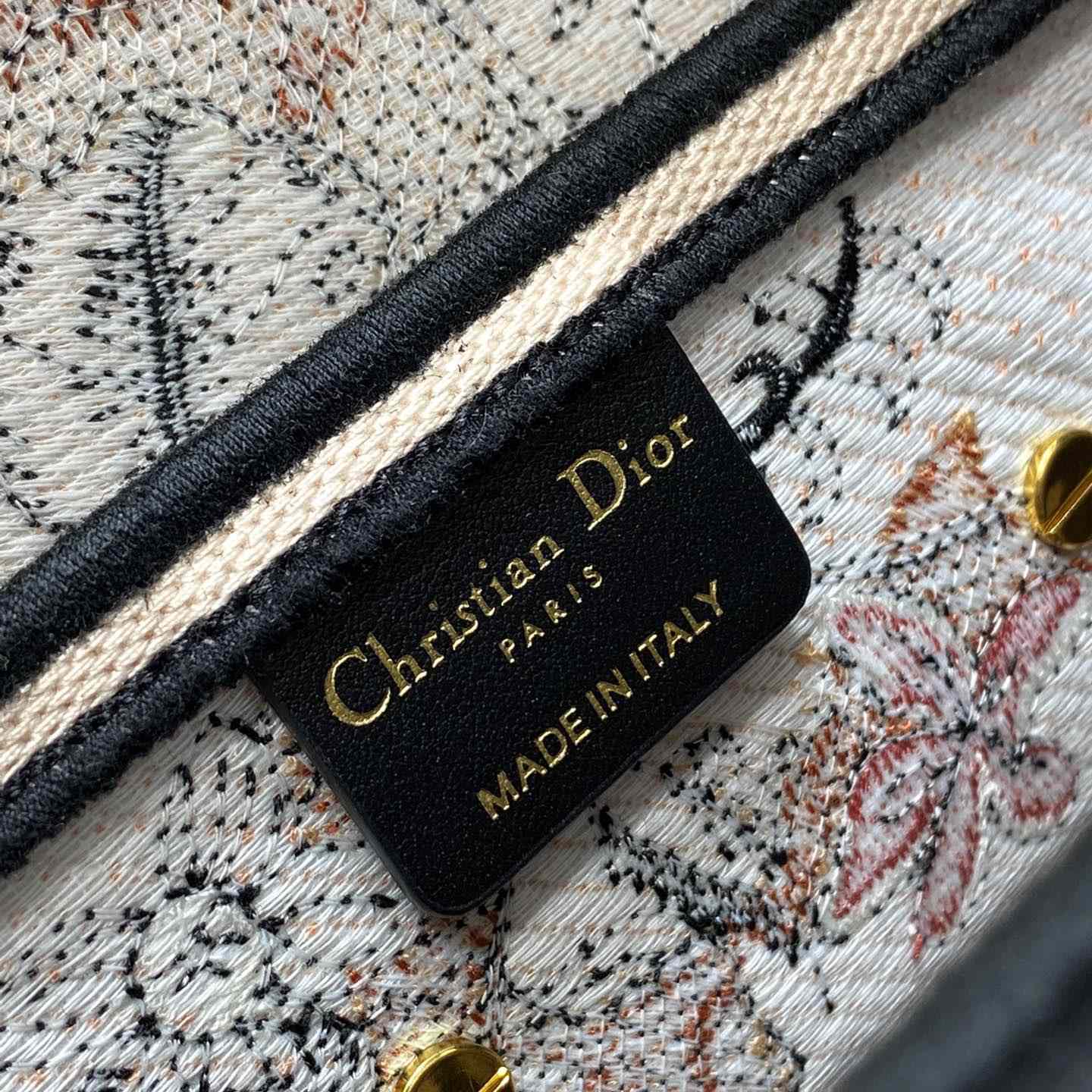 Dior Saddle Bag Metallic Pink Brocart Embroidery - FashionPlug