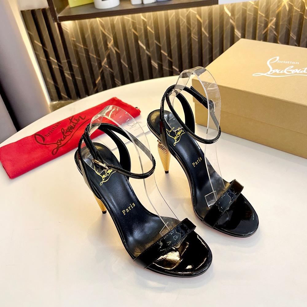 Christian Louboutin Lipqueen 105 Patent Leather Sandals - FashionPlug