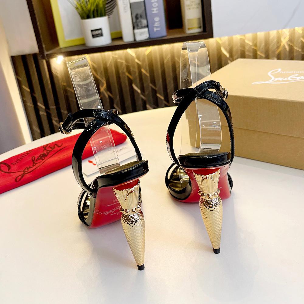 Christian Louboutin Lipqueen 105 Patent Leather Sandals - FashionPlug