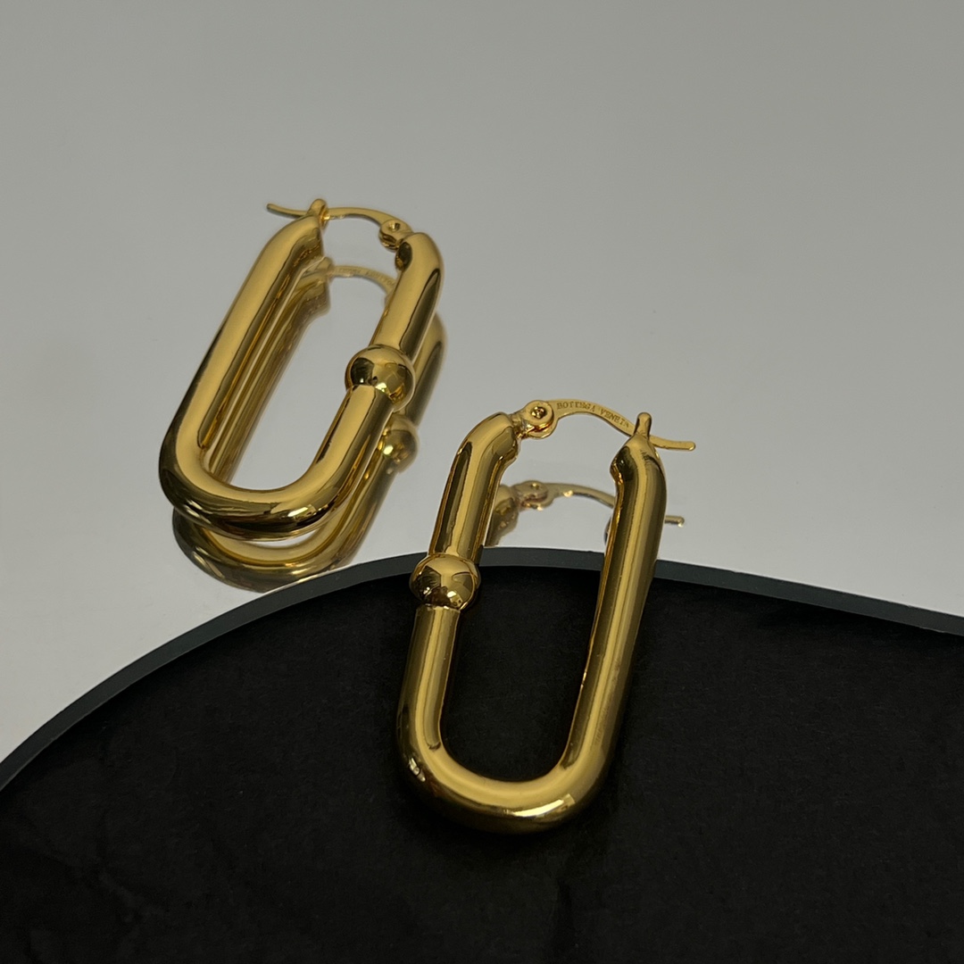 Bottega Veneta Chains Hoop Earrings - FashionPlug