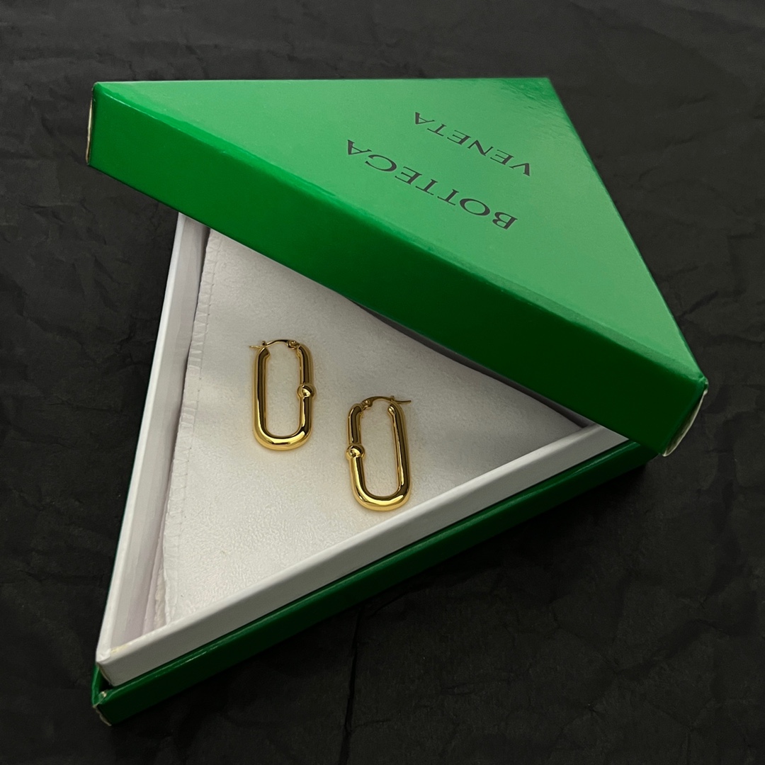 Bottega Veneta Chains Hoop Earrings - FashionPlug