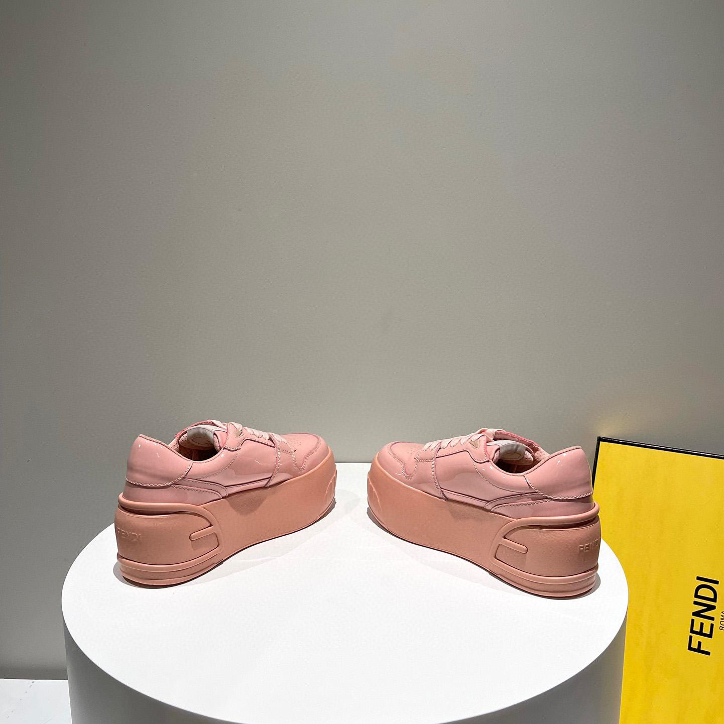 Fendi Fashion Show Pink Leather Low-Tops Sneaker  - FashionPlug