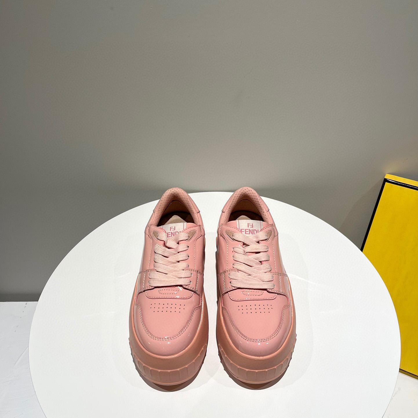 Fendi Fashion Show Pink Leather Low-Tops Sneaker  - FashionPlug