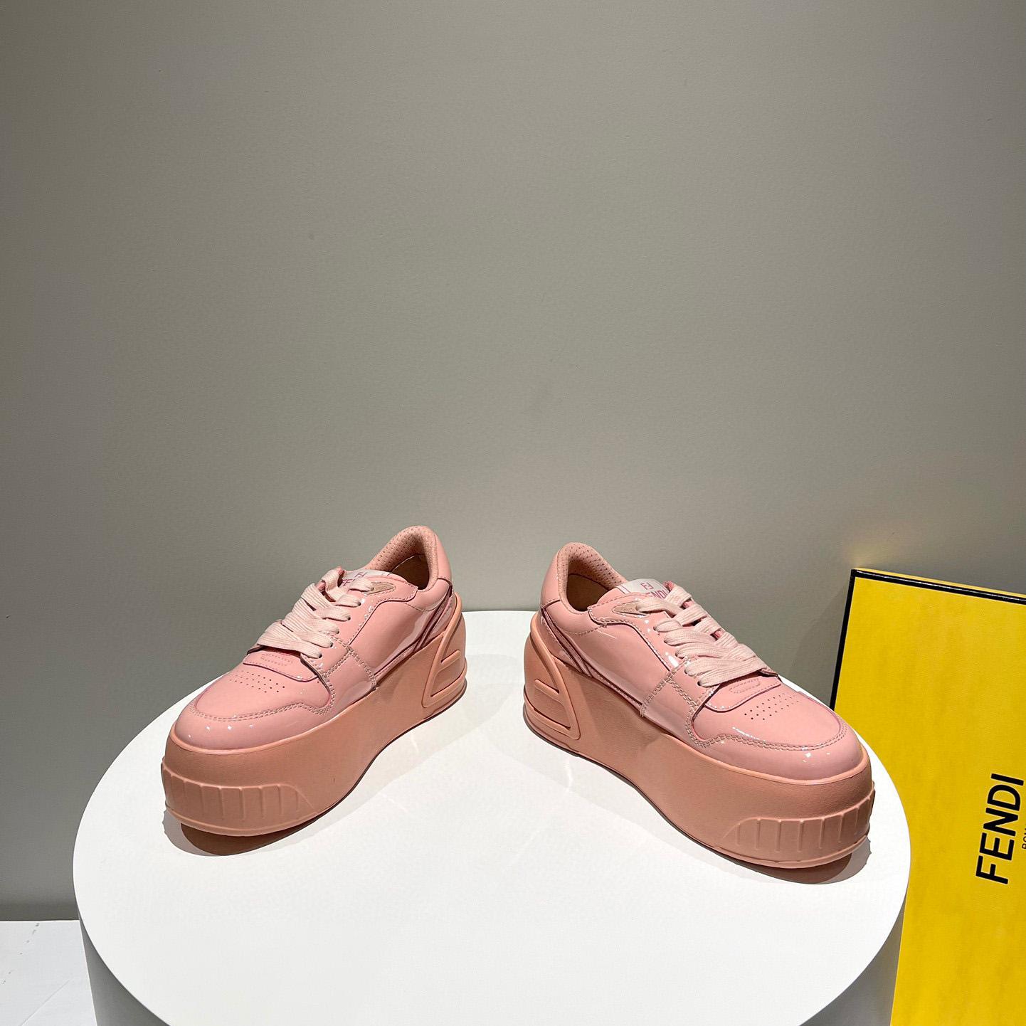 Fendi Fashion Show Pink Leather Low-Tops Sneaker  - FashionPlug