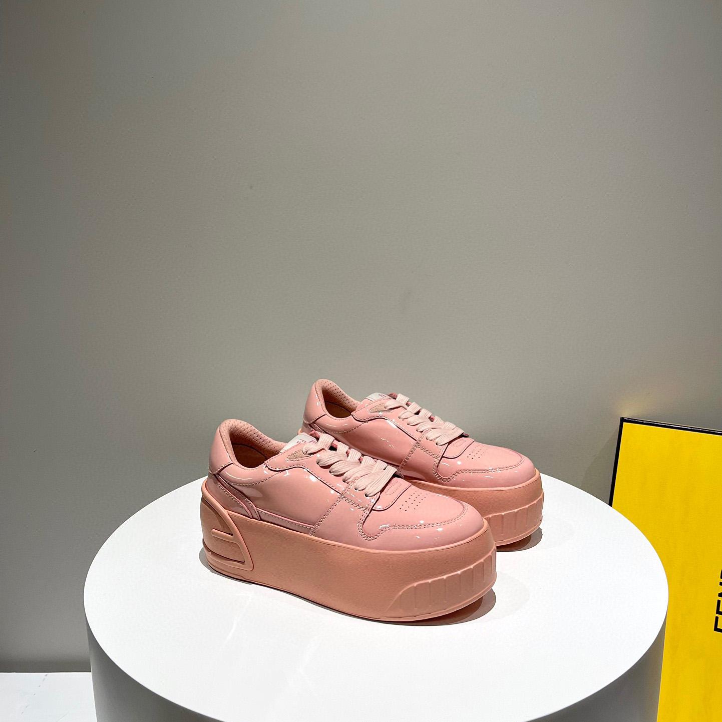 Fendi Fashion Show Pink Leather Low-Tops Sneaker  - FashionPlug