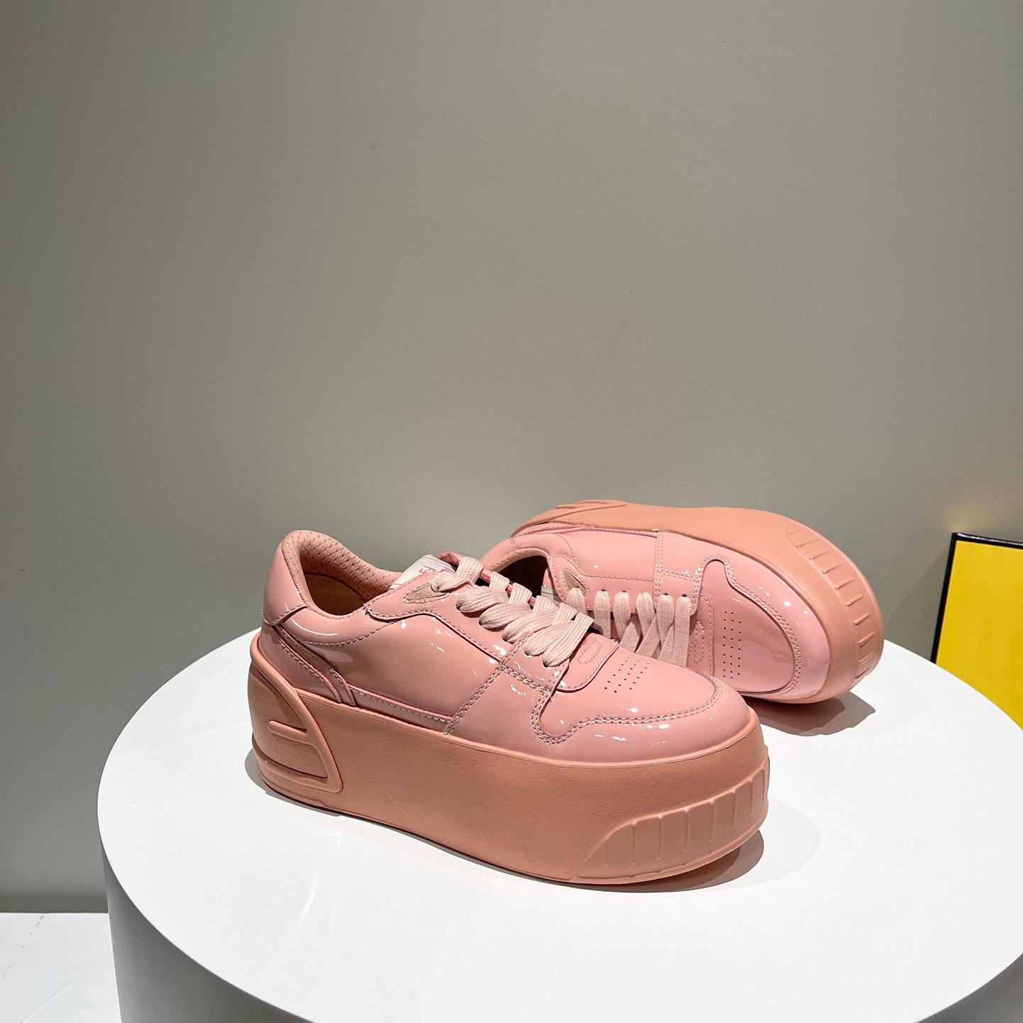 Fendi Fashion Show Pink Leather Low-Tops Sneaker  - FashionPlug