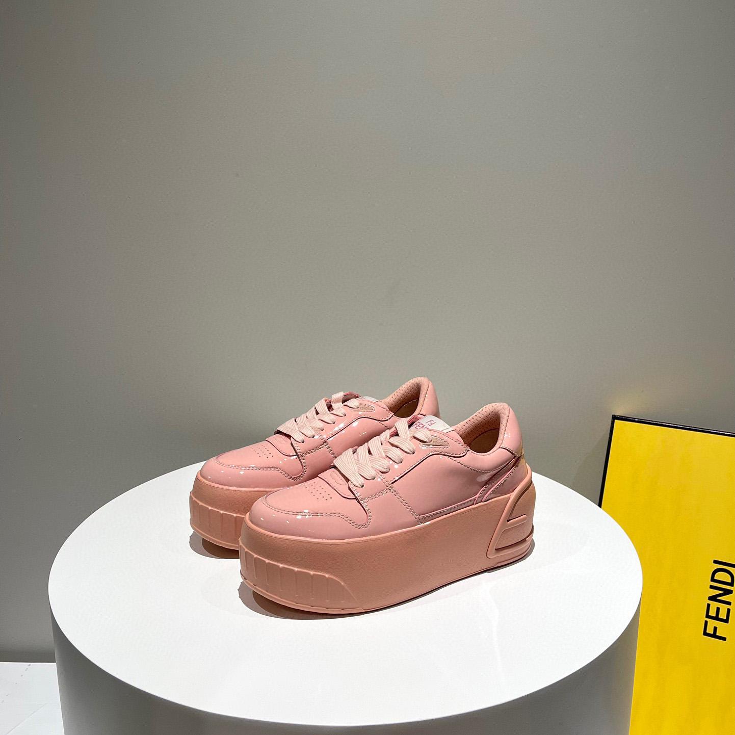Fendi Fashion Show Pink Leather Low-Tops Sneaker  - FashionPlug