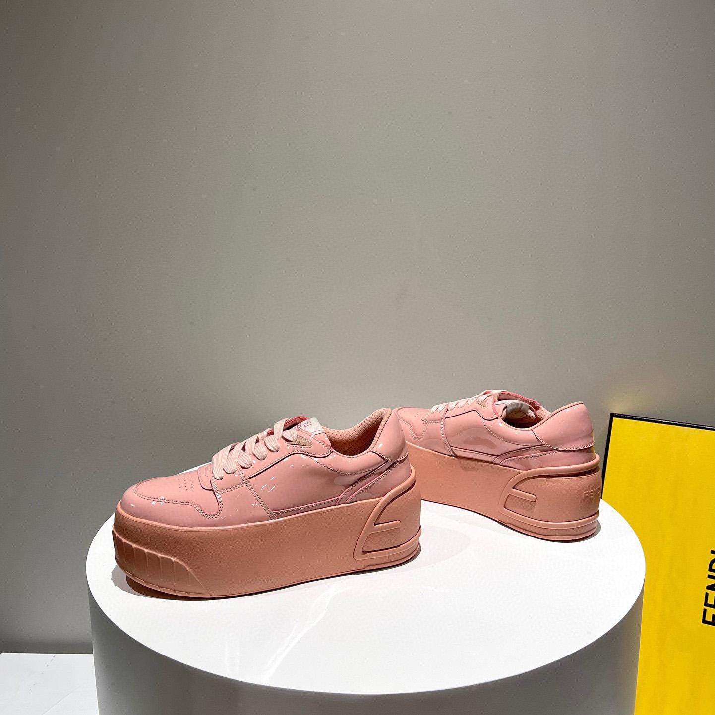 Fendi Fashion Show Pink Leather Low-Tops Sneaker  - FashionPlug
