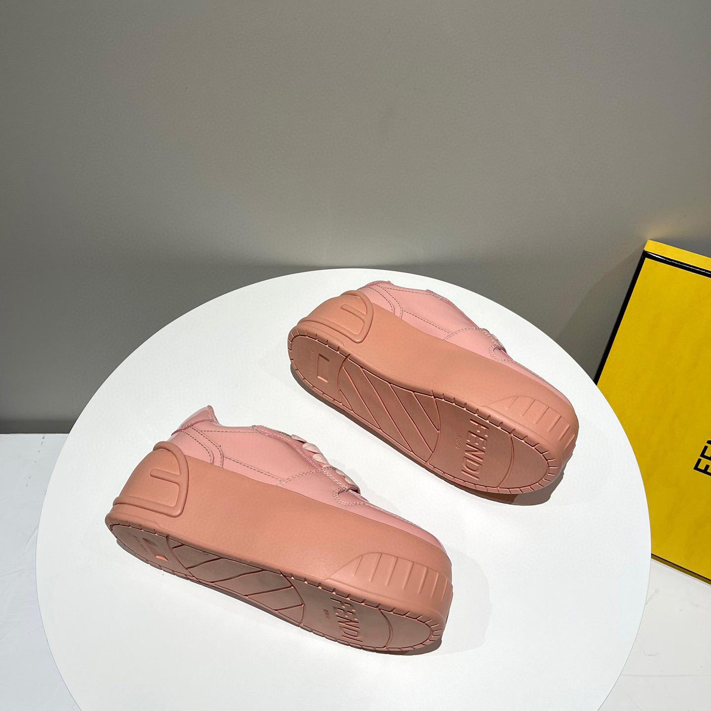 Fendi Fashion Show Pink Leather Low-Tops Sneaker  - FashionPlug