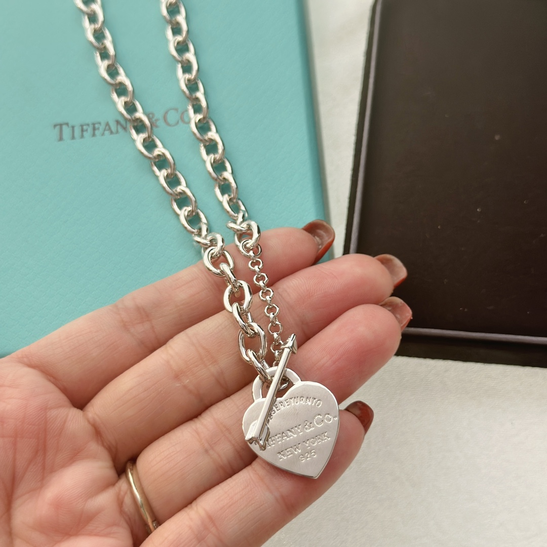 Tiffany&CO Lovestruck Heart Tag Necklace - FashionPlug
