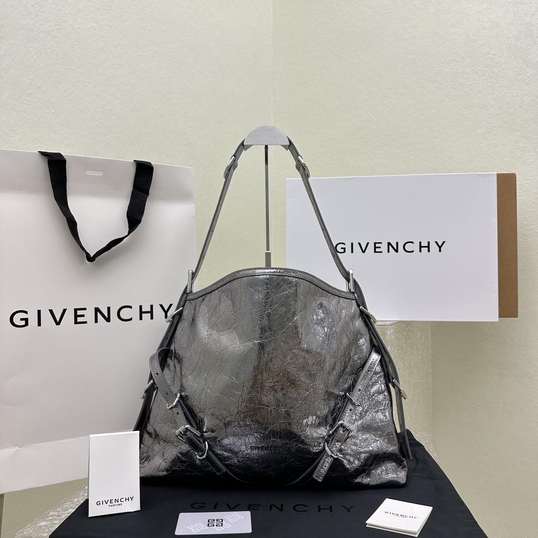 Givenchy Medium Voyou Bag In Laminated Leather(32-37-6.5cm) - FashionPlug