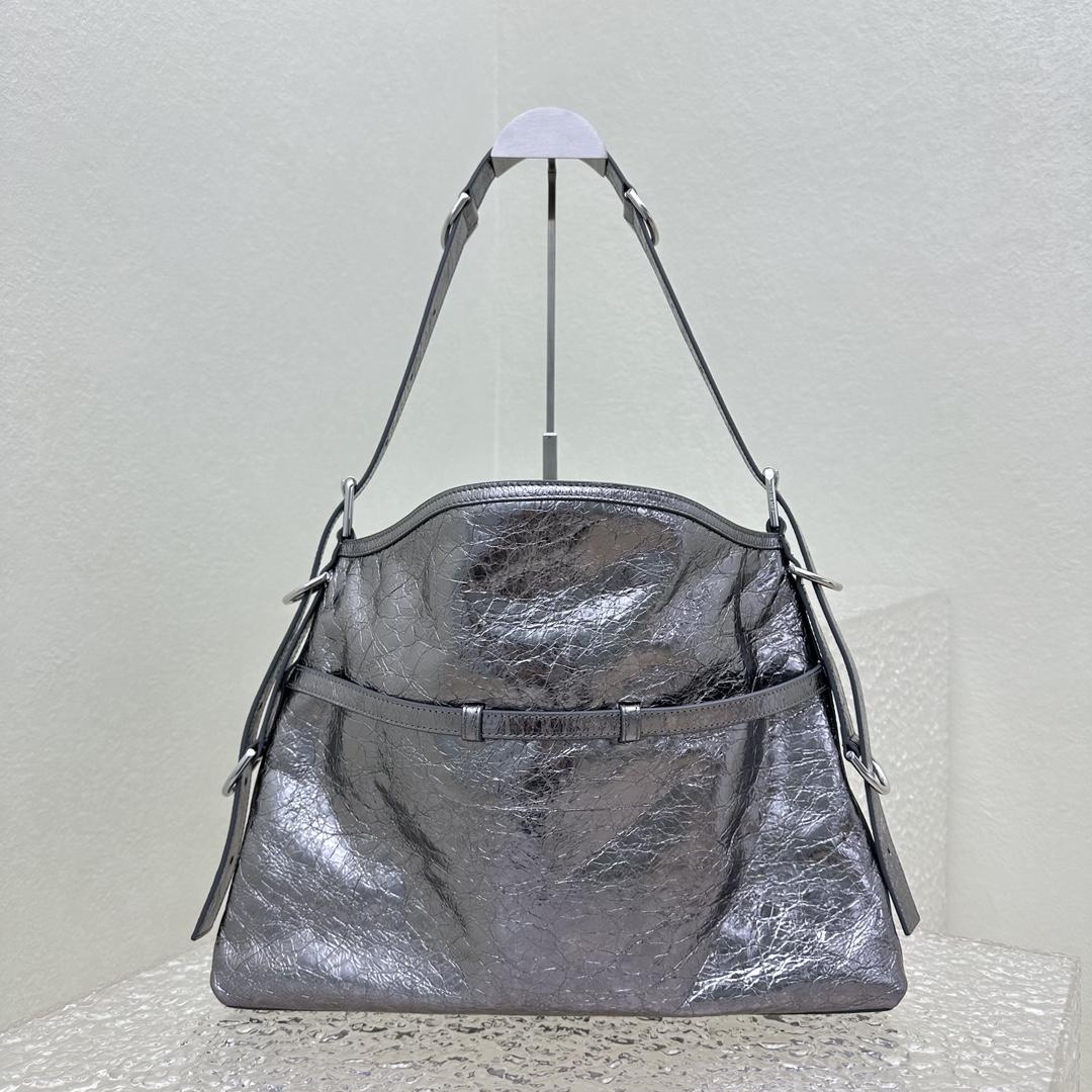 Givenchy Medium Voyou Bag In Laminated Leather(32-37-6.5cm) - FashionPlug