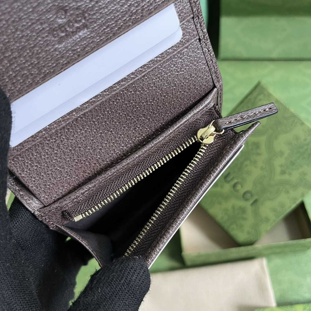 Gucci Card Case Wallet With Double G Strawberry - FashionPlug