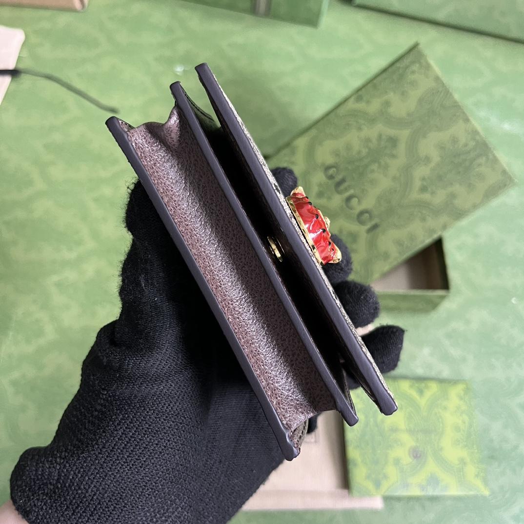 Gucci Card Case Wallet With Double G Strawberry - FashionPlug