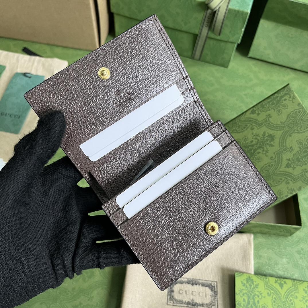 Gucci Card Case Wallet With Double G Strawberry - FashionPlug
