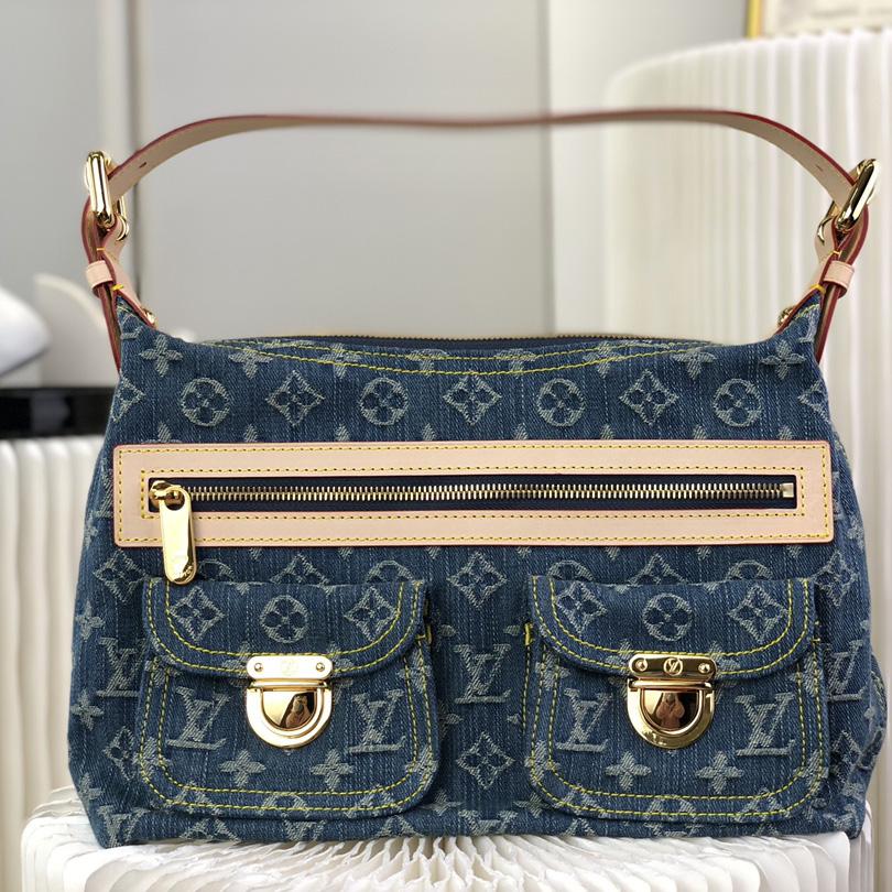 Louis VuittonVanity Monogram Denim Baggy PM Shoulder Bag (30×10×19cm)   M44464 - FashionPlug