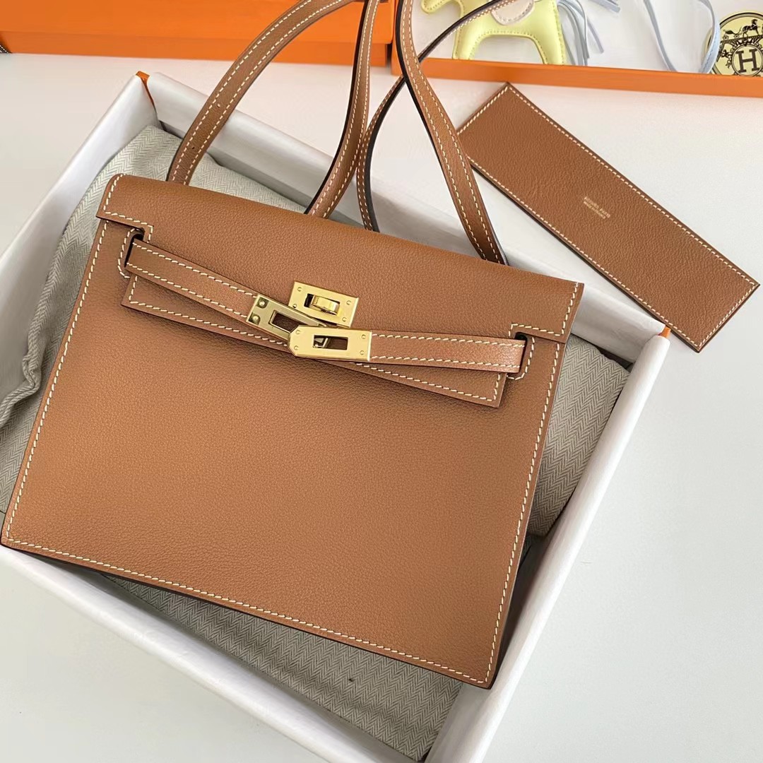 Hermes Kelly Mini Women Handbag(22-17-4cm ) - FashionPlug