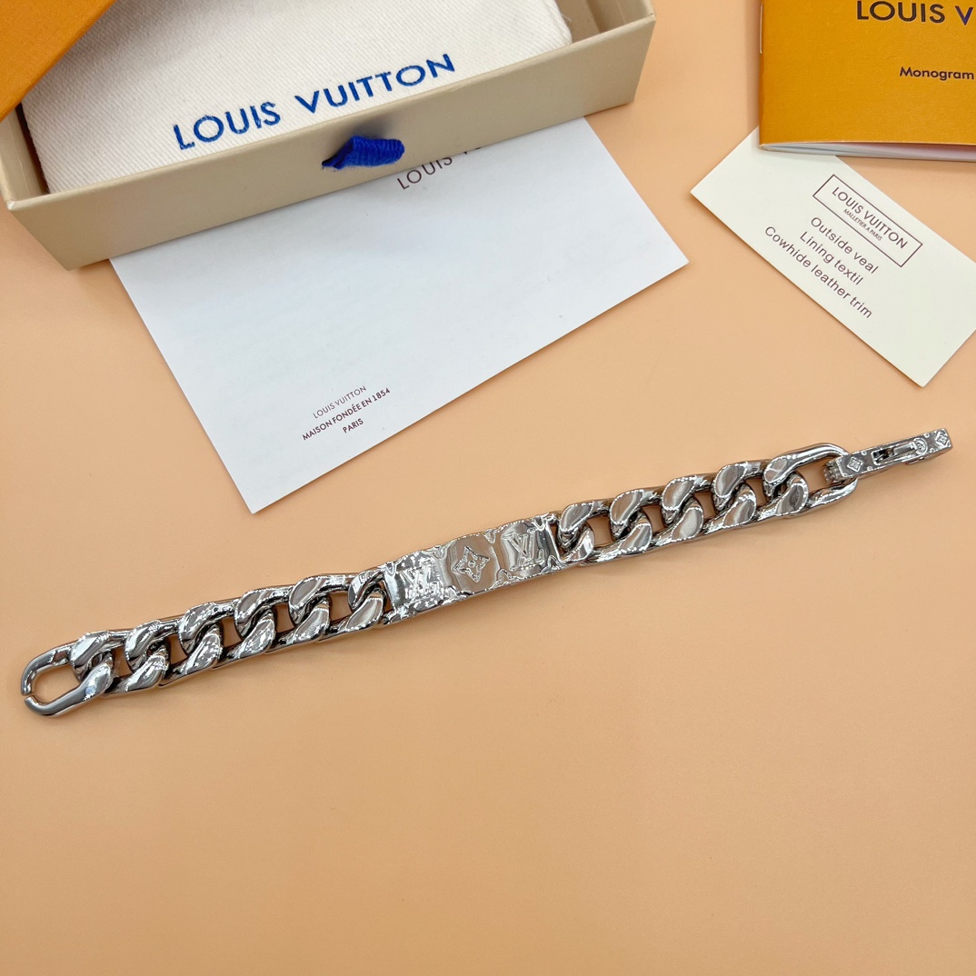 Louis Vuitton Monogram Chain Bracelet   M00855 - FashionPlug