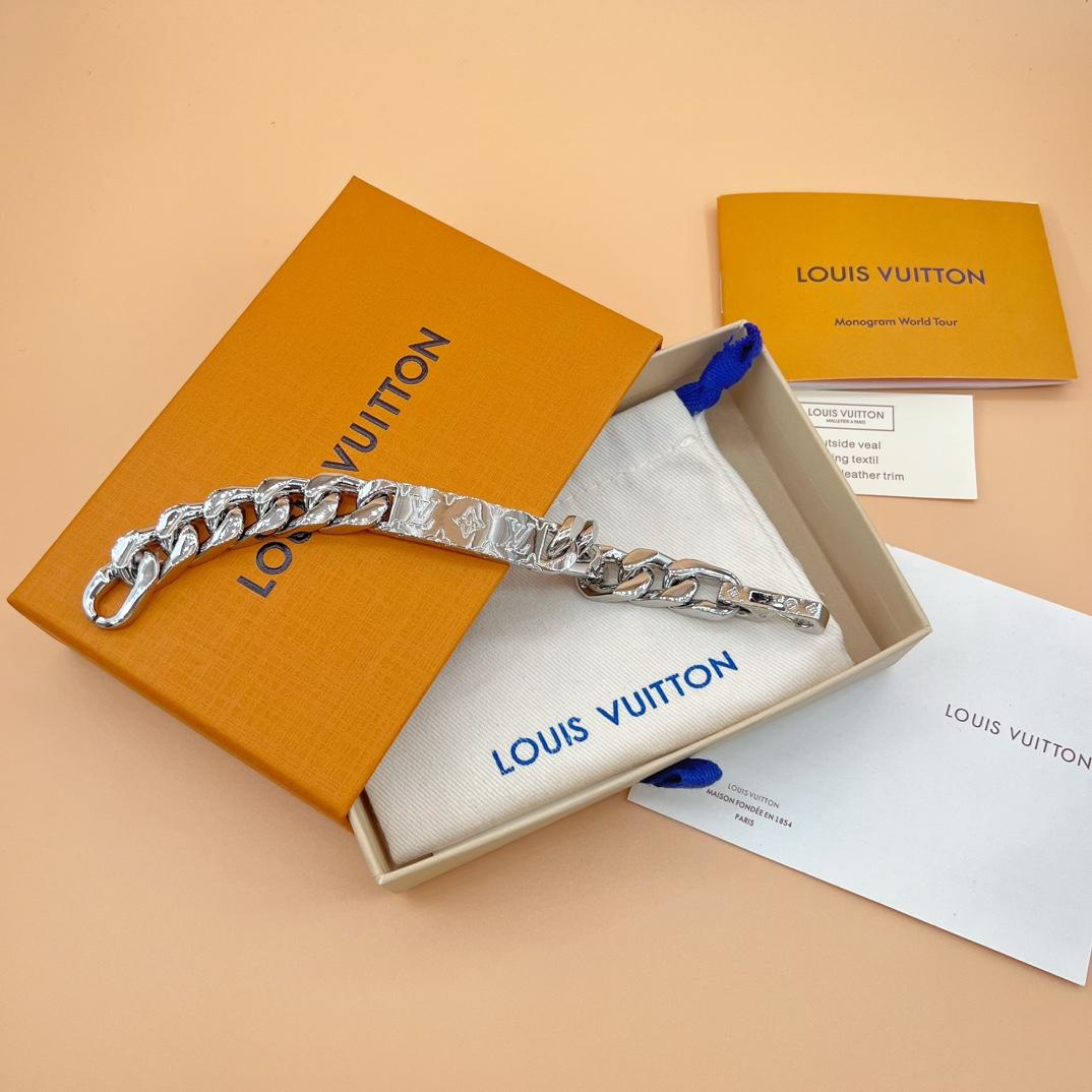 Louis Vuitton Monogram Chain Bracelet   M00855 - FashionPlug