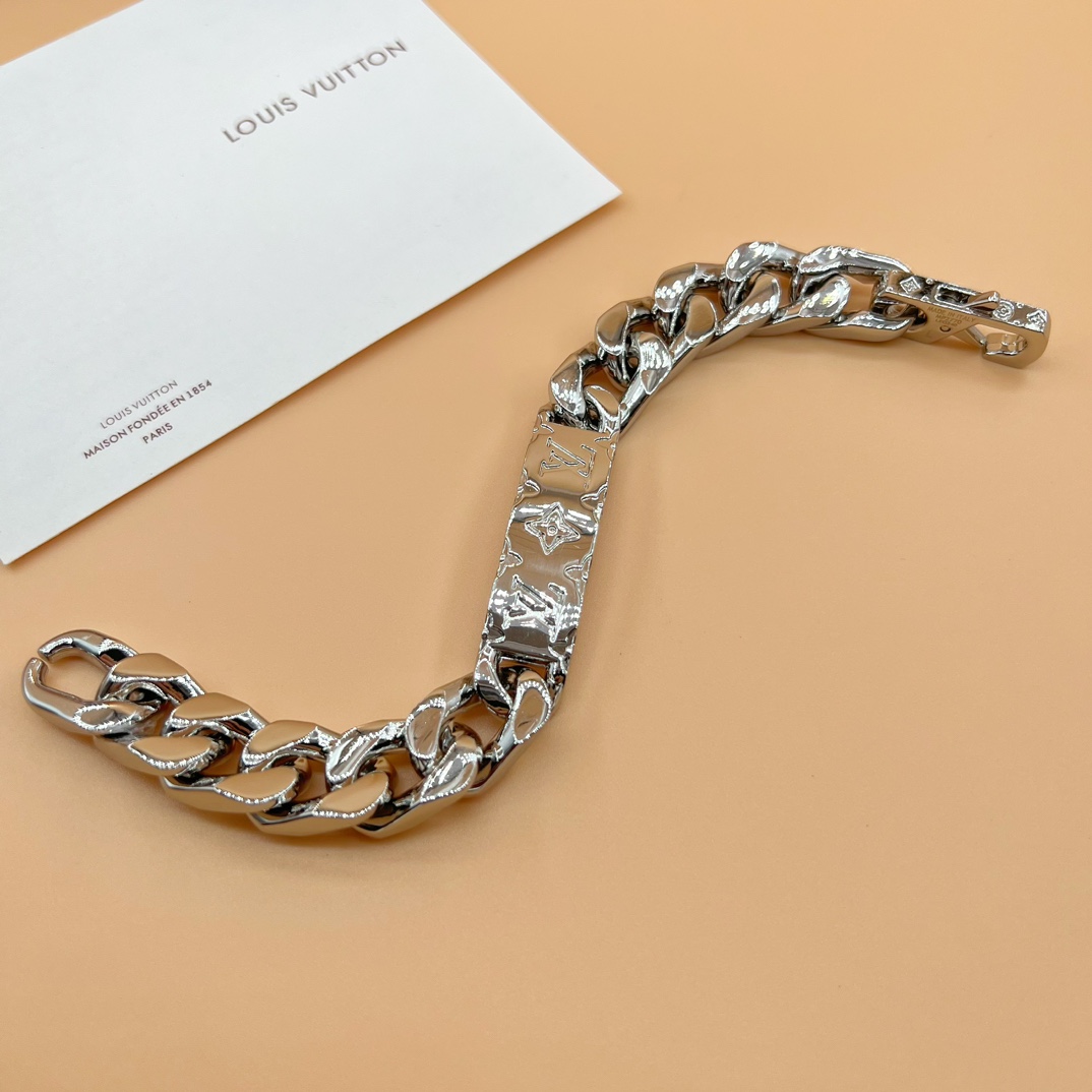 Louis Vuitton Monogram Chain Bracelet   M00855 - FashionPlug