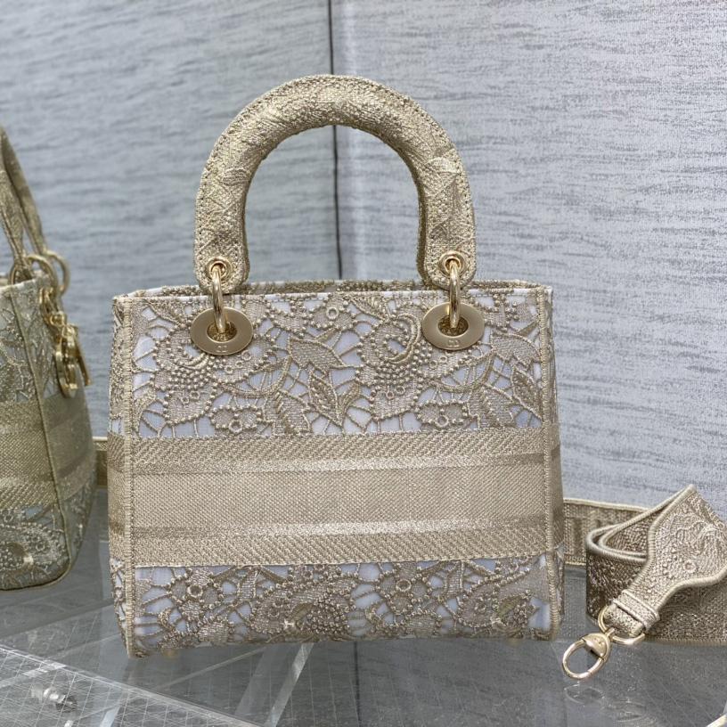 Dior Medium Dior Or Lady D-lite Bag - FashionPlug