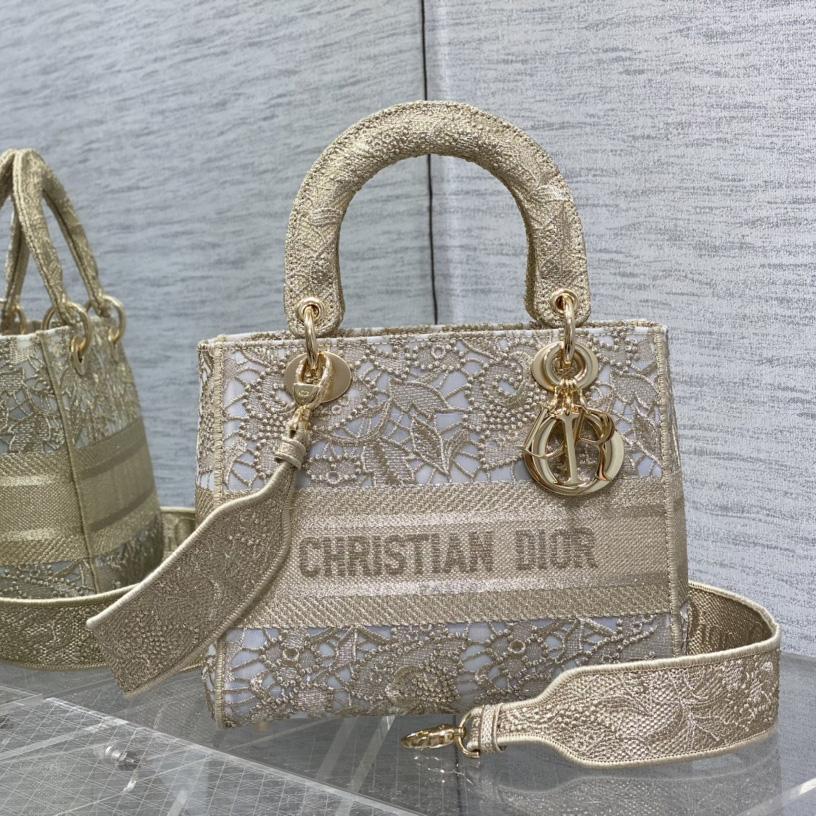 Dior Medium Dior Or Lady D-lite Bag - FashionPlug