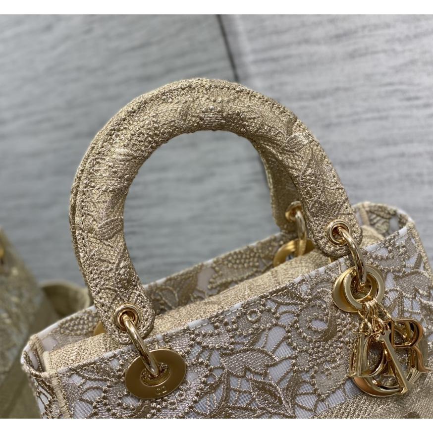 Dior Medium Dior Or Lady D-lite Bag - FashionPlug