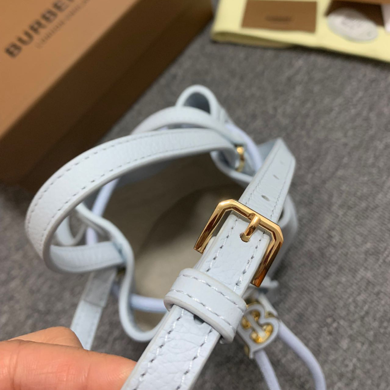 Burberry Mini TB Bucket Bag  - FashionPlug