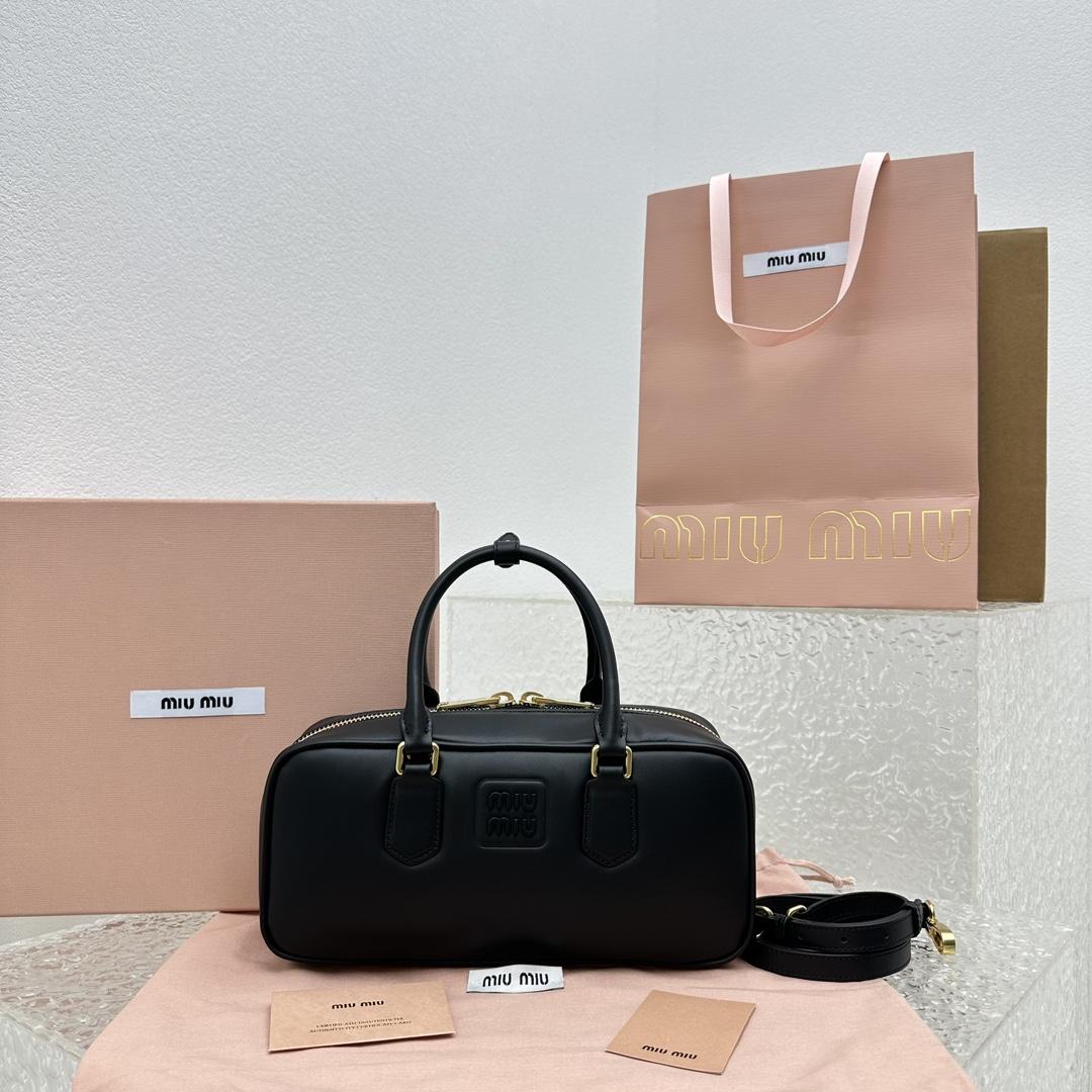 Miu Miu Leather Top-handle Bag - FashionPlug