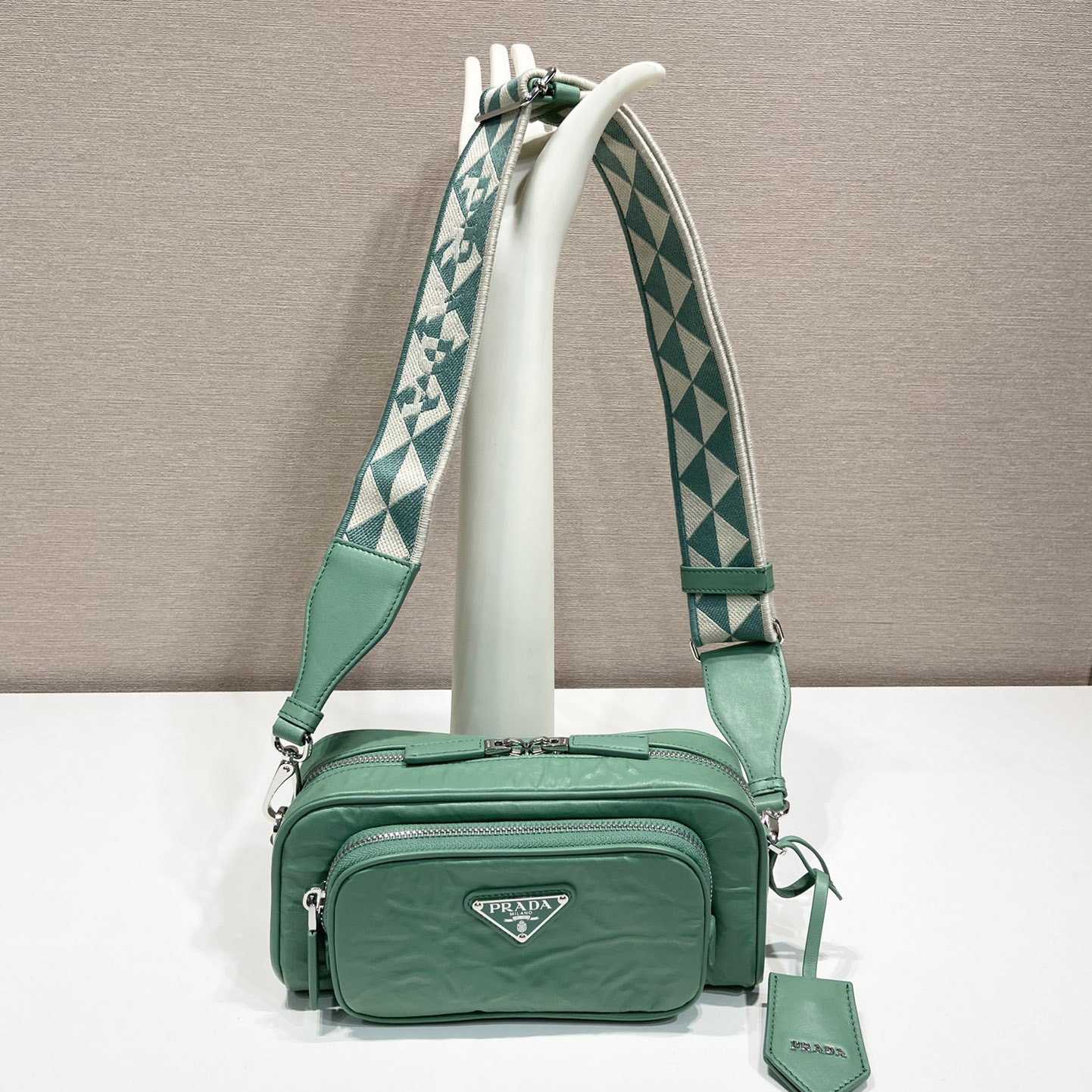 Prada Nappa Antique Leather Multi-pocket Shoulder Bag - FashionPlug