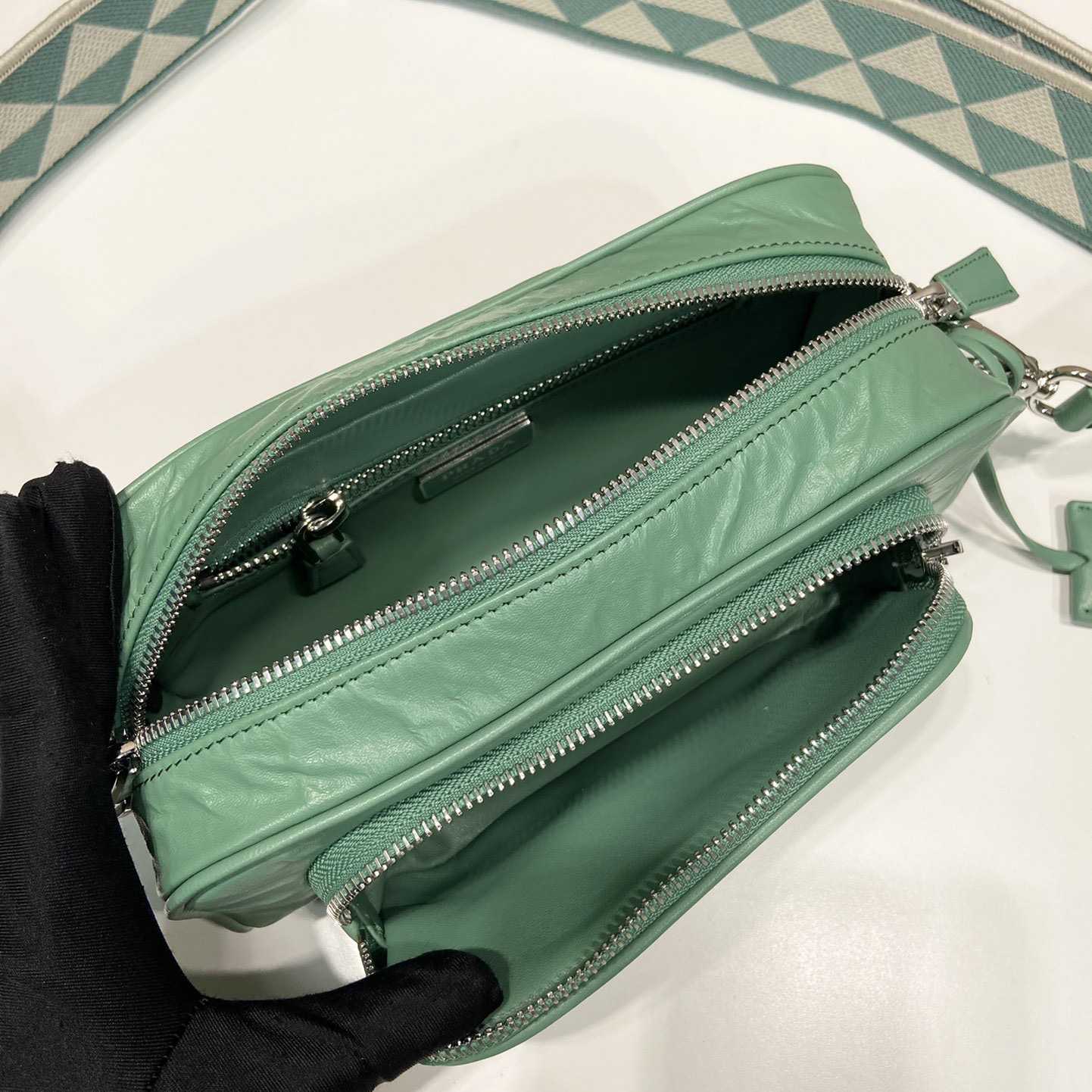 Prada Nappa Antique Leather Multi-pocket Shoulder Bag - FashionPlug