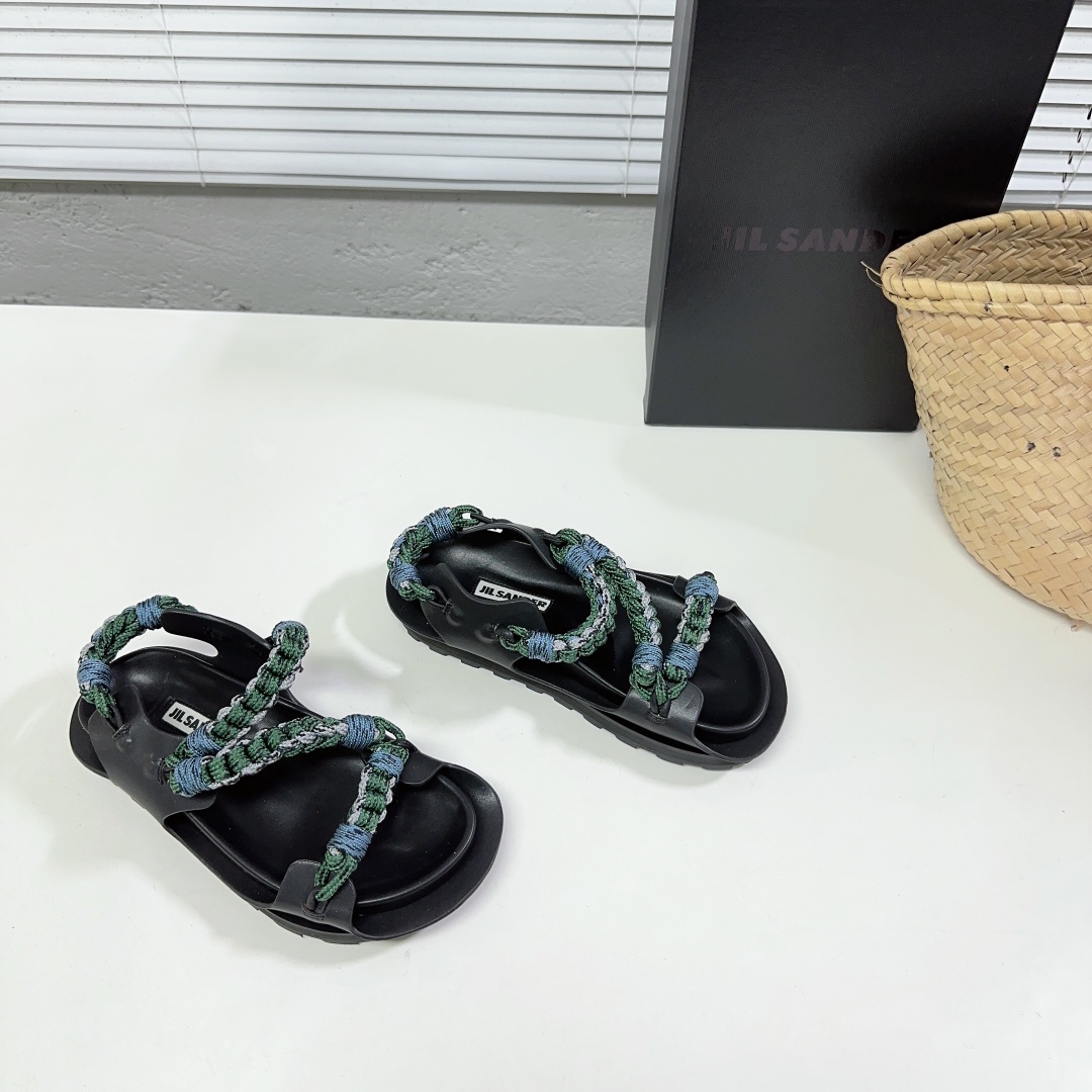 JIl Sander Leather Sandals - FashionPlug