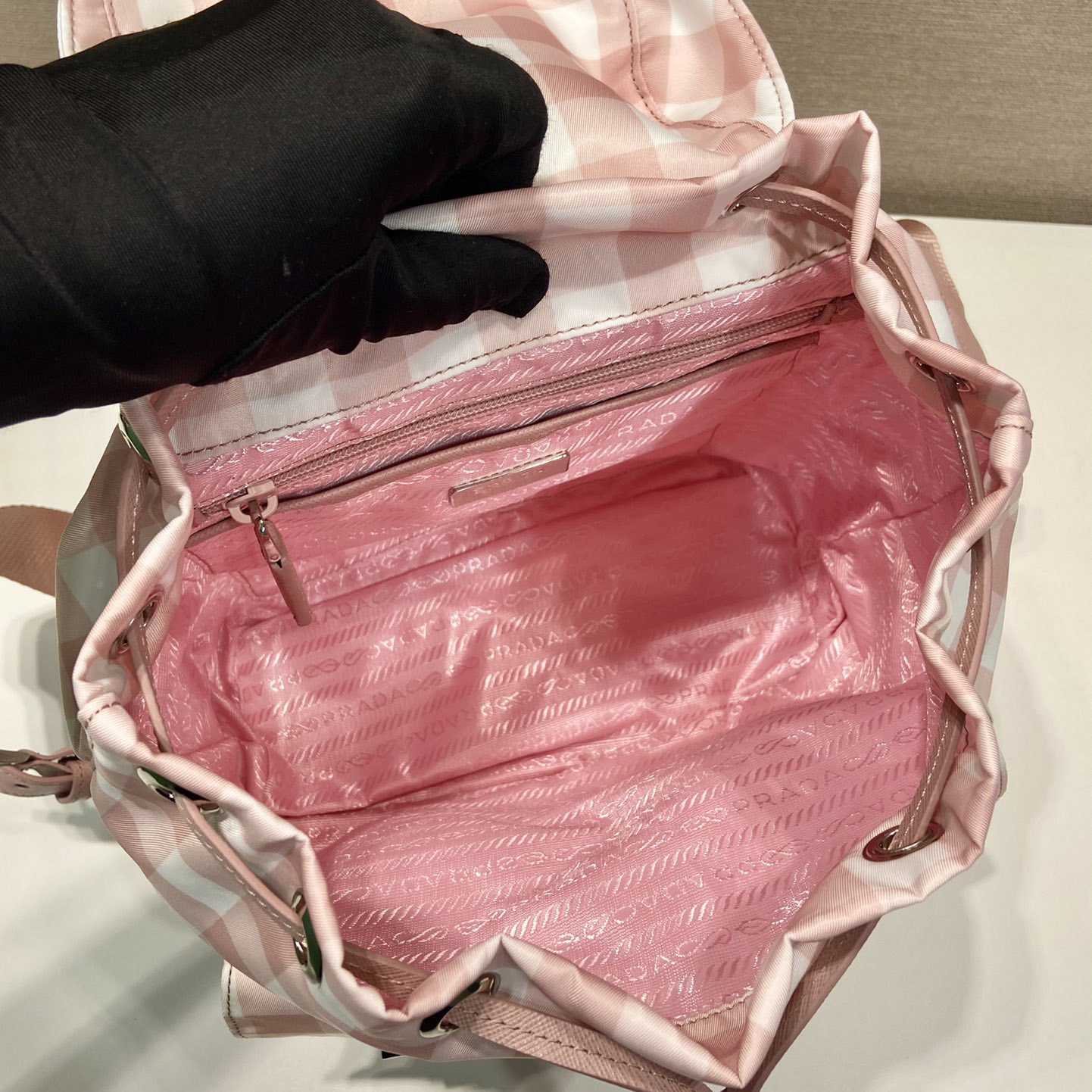 Prada Small Printed Re-Nylon Backpack - FashionPlug
