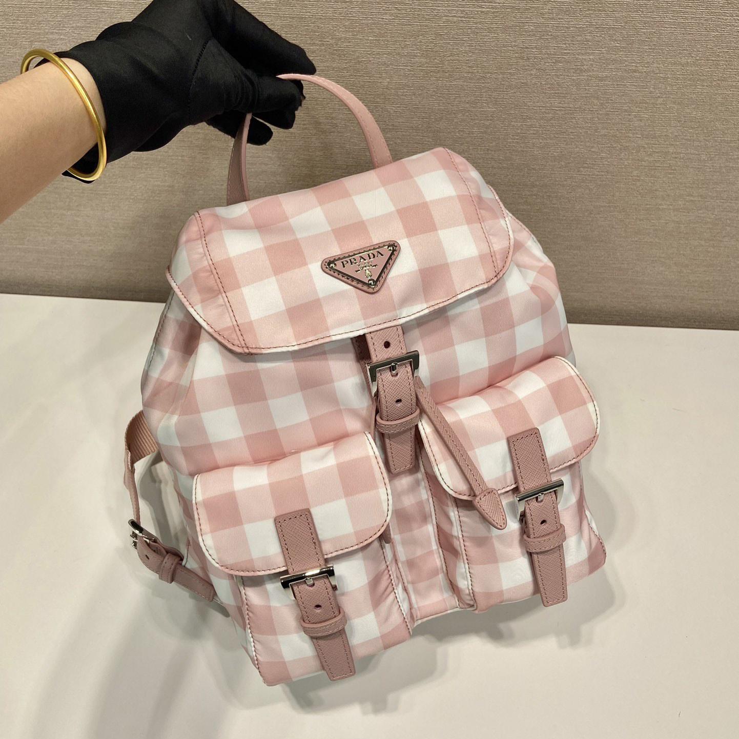 Prada Small Printed Re-Nylon Backpack - FashionPlug