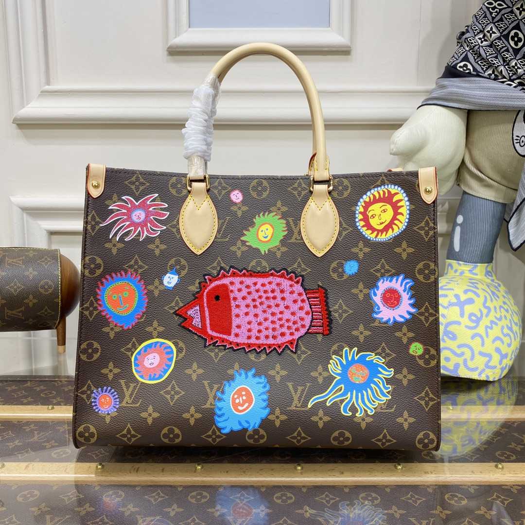 Louis Vuitton LV x YK OnTheGo MM(35 x 27 x 14cm)  M46429 - FashionPlug