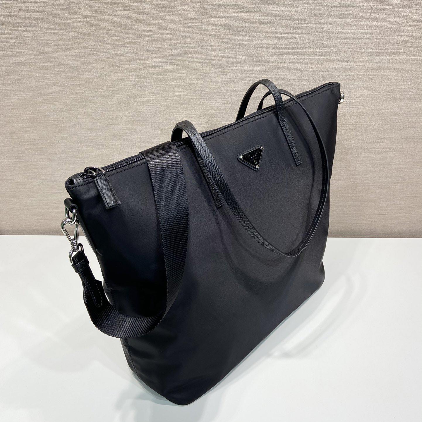 Prada Re-Nylon And Saffiano Leather Tote Bag - FashionPlug
