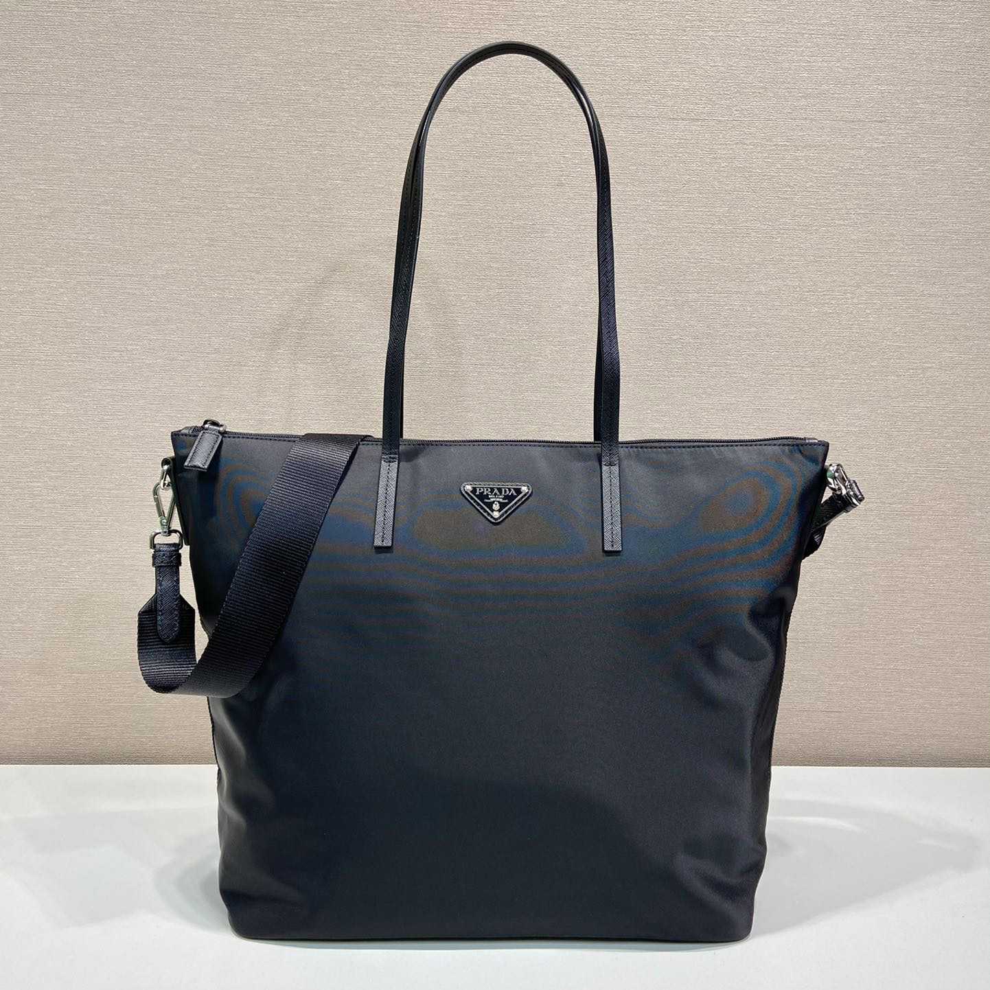 Prada Re-Nylon And Saffiano Leather Tote Bag - FashionPlug